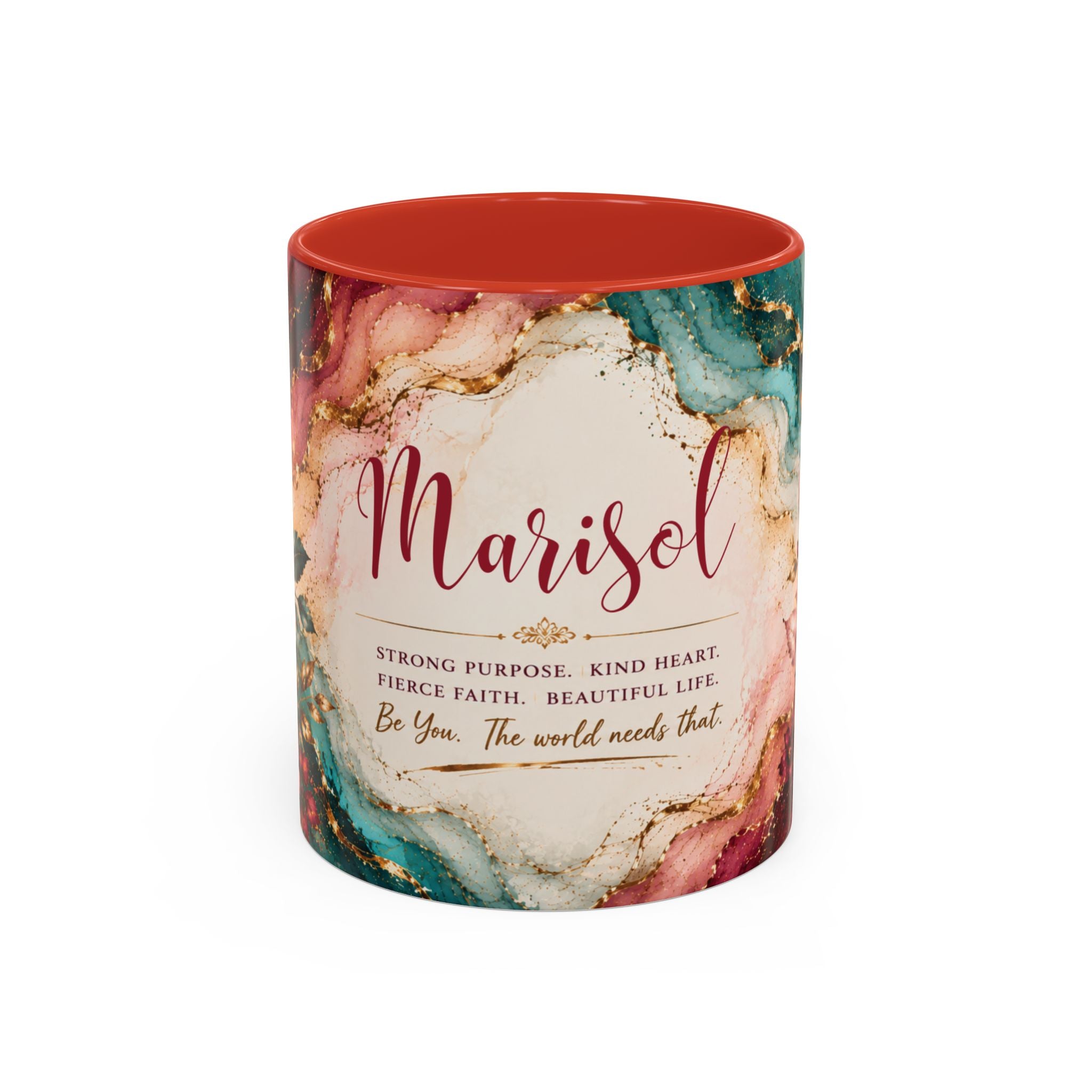 Personalized Name Mug for Women, Inspirational Color Handle Coffee Mug, 11 oz or 15 oz Gift for Her