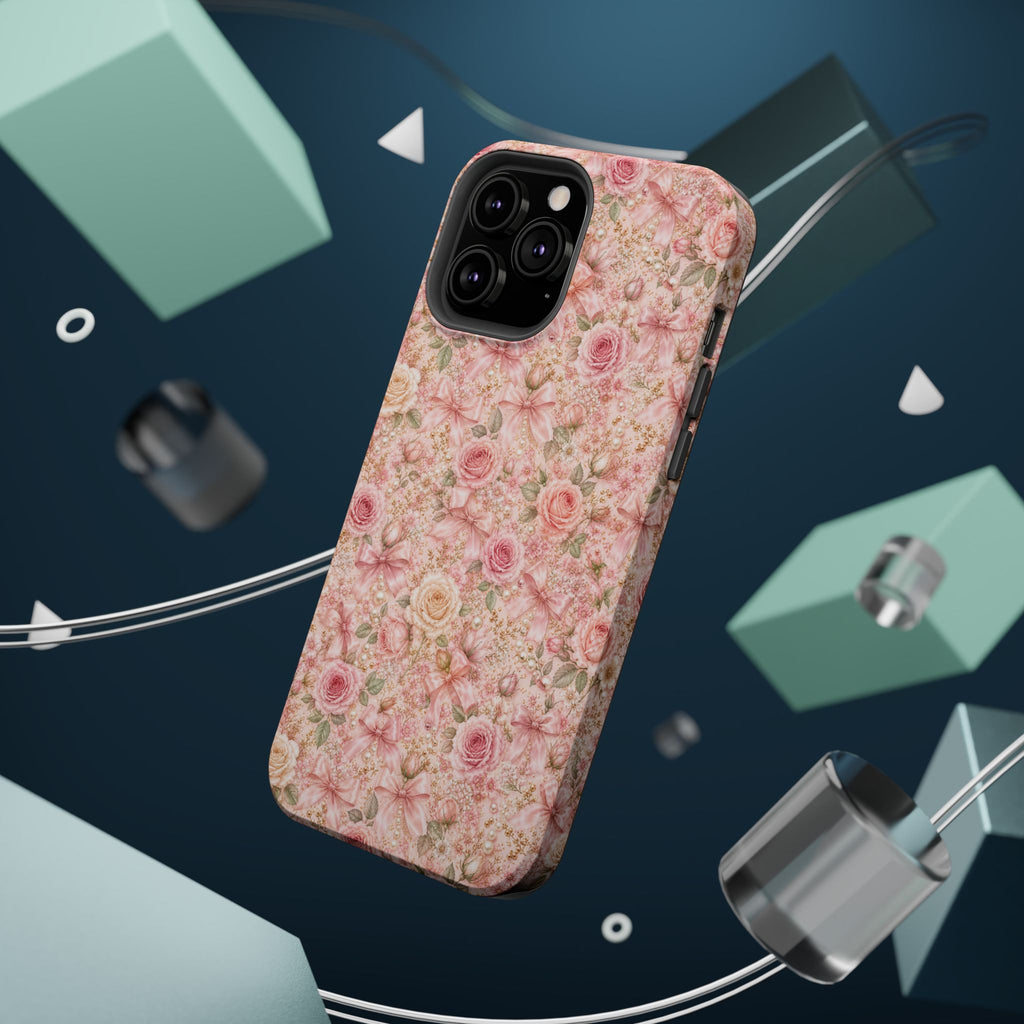 Floral Rose Pattern Magnetic Impact-Resistant Phone Case iPhone and Samsung