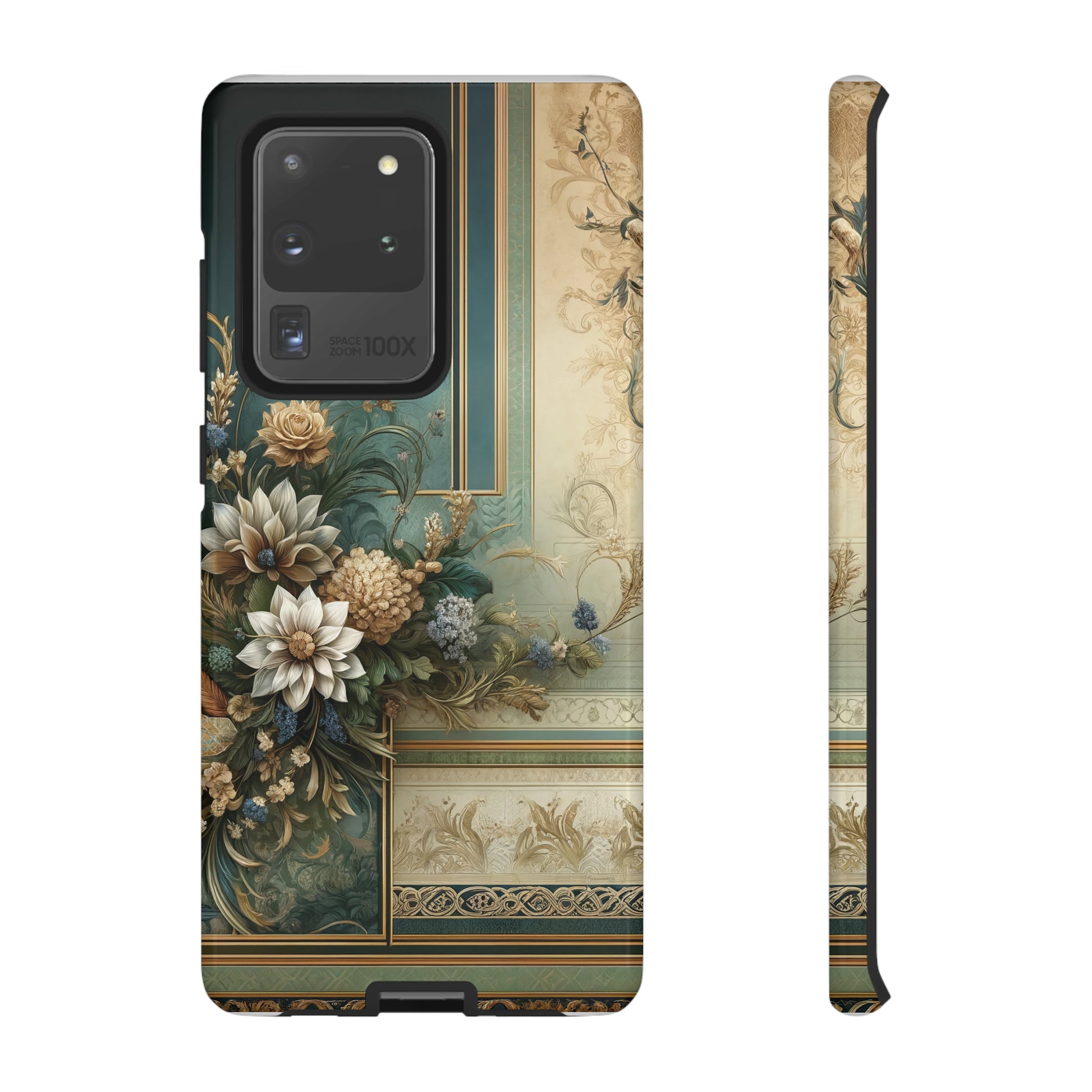 Victorian Floral Boho Luxury Phone Tough Case Floral Elegant Durable Stylish for Modern Devices iPhone 15, Samsung iPhone Samsung Accessory Gift for Her.