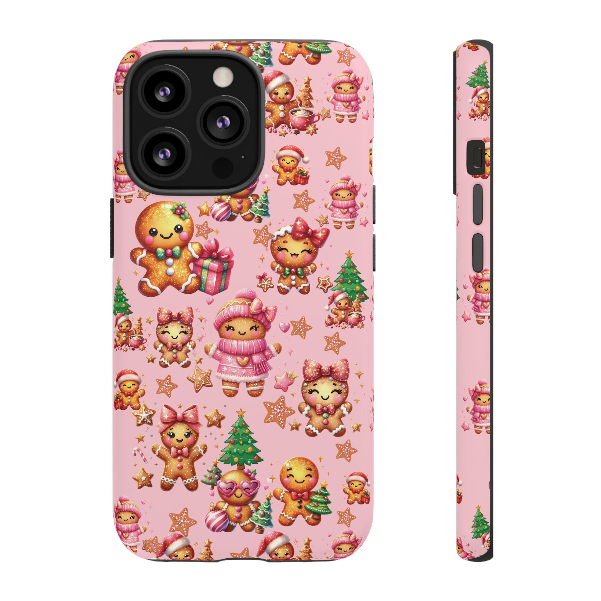 Adorable Pink Gingerbread Girl Phone Case Girly Holiday Vibes, Sweet Christmas Aesthetic, Cute & Festive Gift Idea for Her, Fun Protective Cover