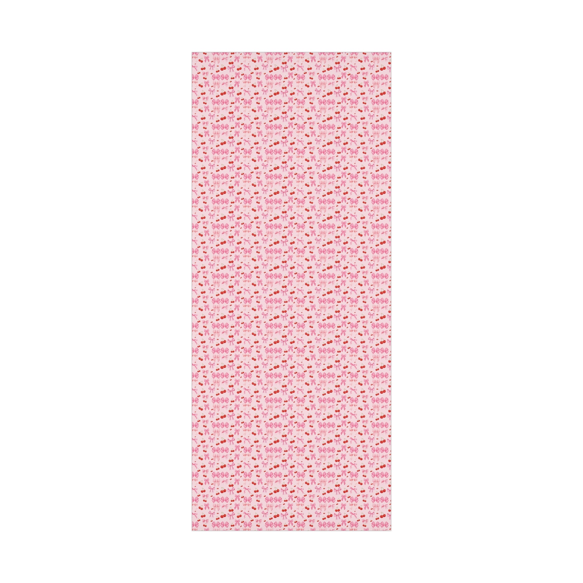 Pink Chic Coquette Wrapping Paper Pink Bows Cherries Elegance Perfect for Gifts Weddings, Bridal Baby Showers All Occasion.