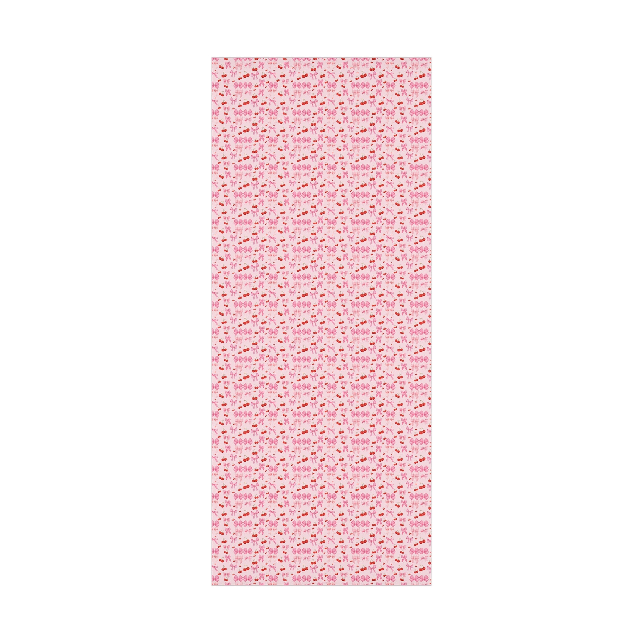 Pink Chic Coquette Wrapping Paper Pink Bows Cherries Elegance Perfect for Gifts Weddings, Bridal Baby Showers All Occasion.