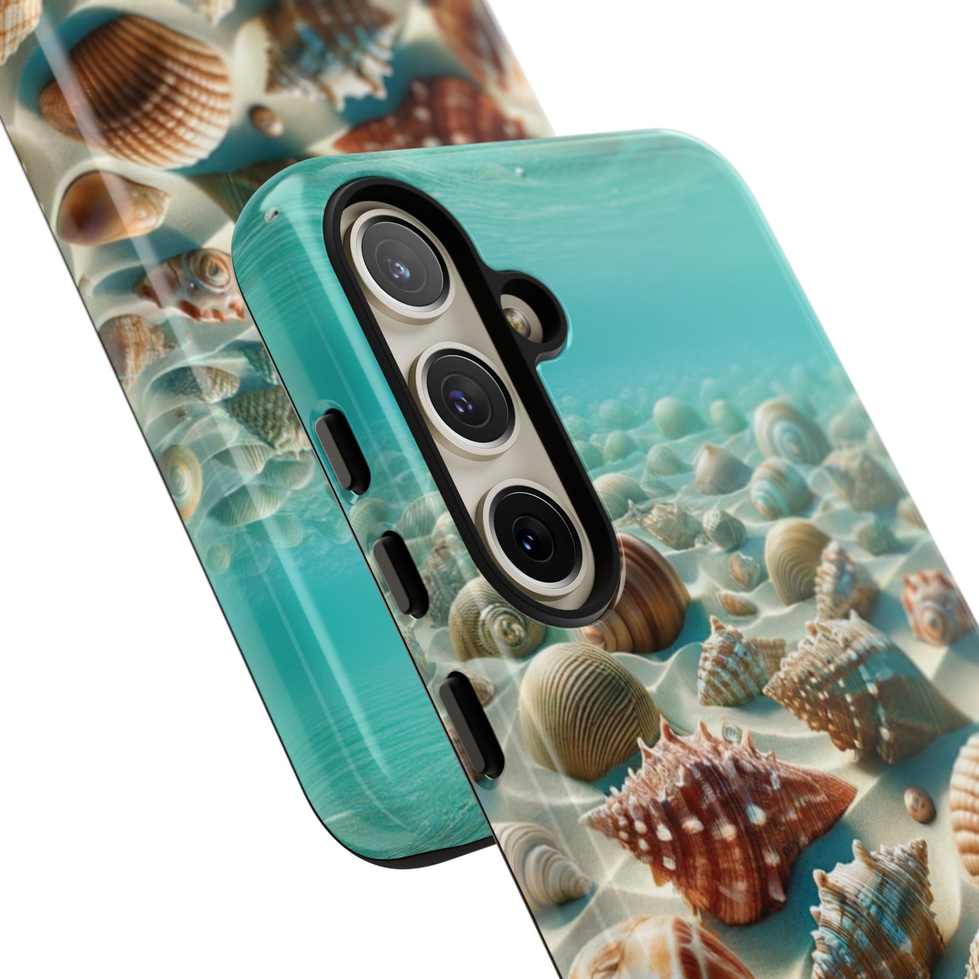 Plush Ocean Bliss Turquoise Seashell Ocean Beach View Protective Phone Case Gift for Her Phone 15, Samsung iPhone Samsung Gift for Her Case iPhone 15, Samsung iPhone Samsung Accessory Gift for Her.