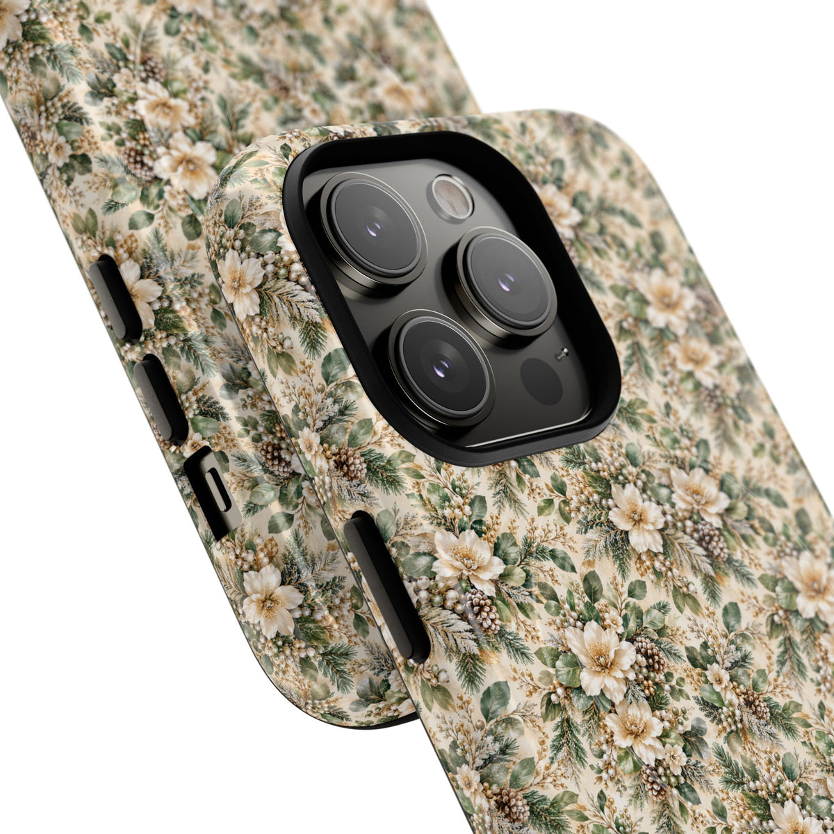 Sage Green & Champagne Floral MagSafe Tough Phone Case