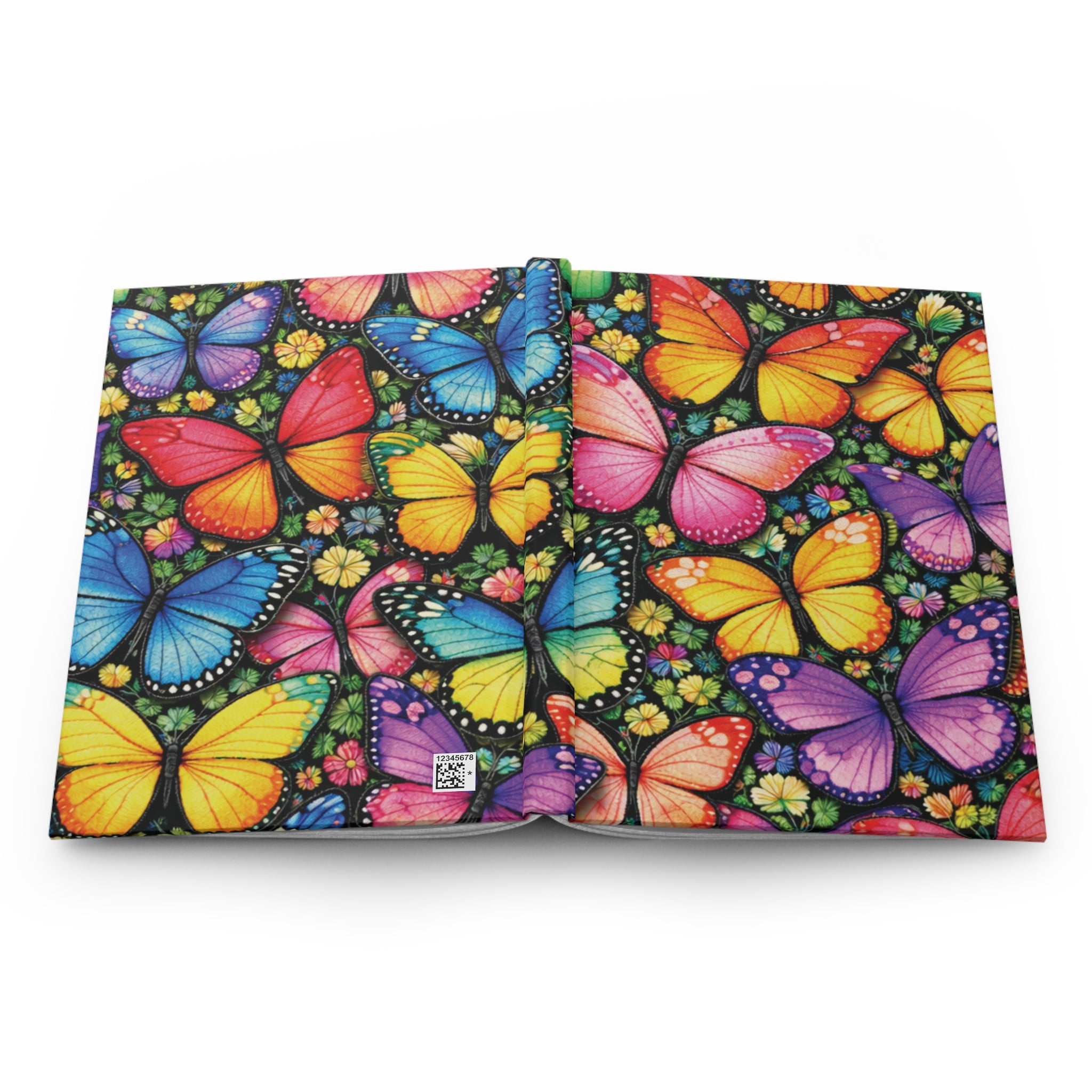 Bright Beautiful Butterflies Hardcover Journal — Floral Butterfly Notebook for Writing & Notes