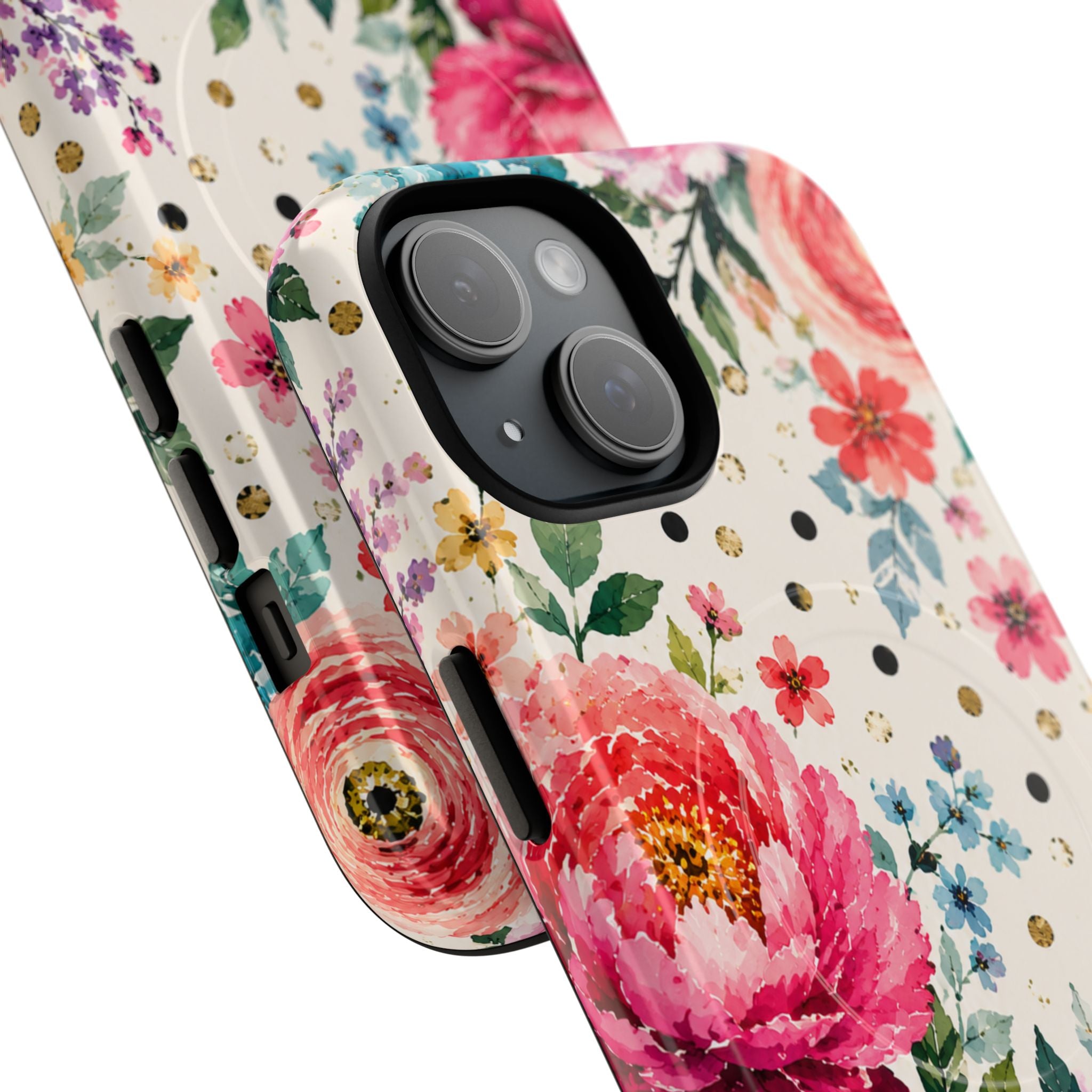 Watercolor Floral Peonies phone case | magnetic slim protective case