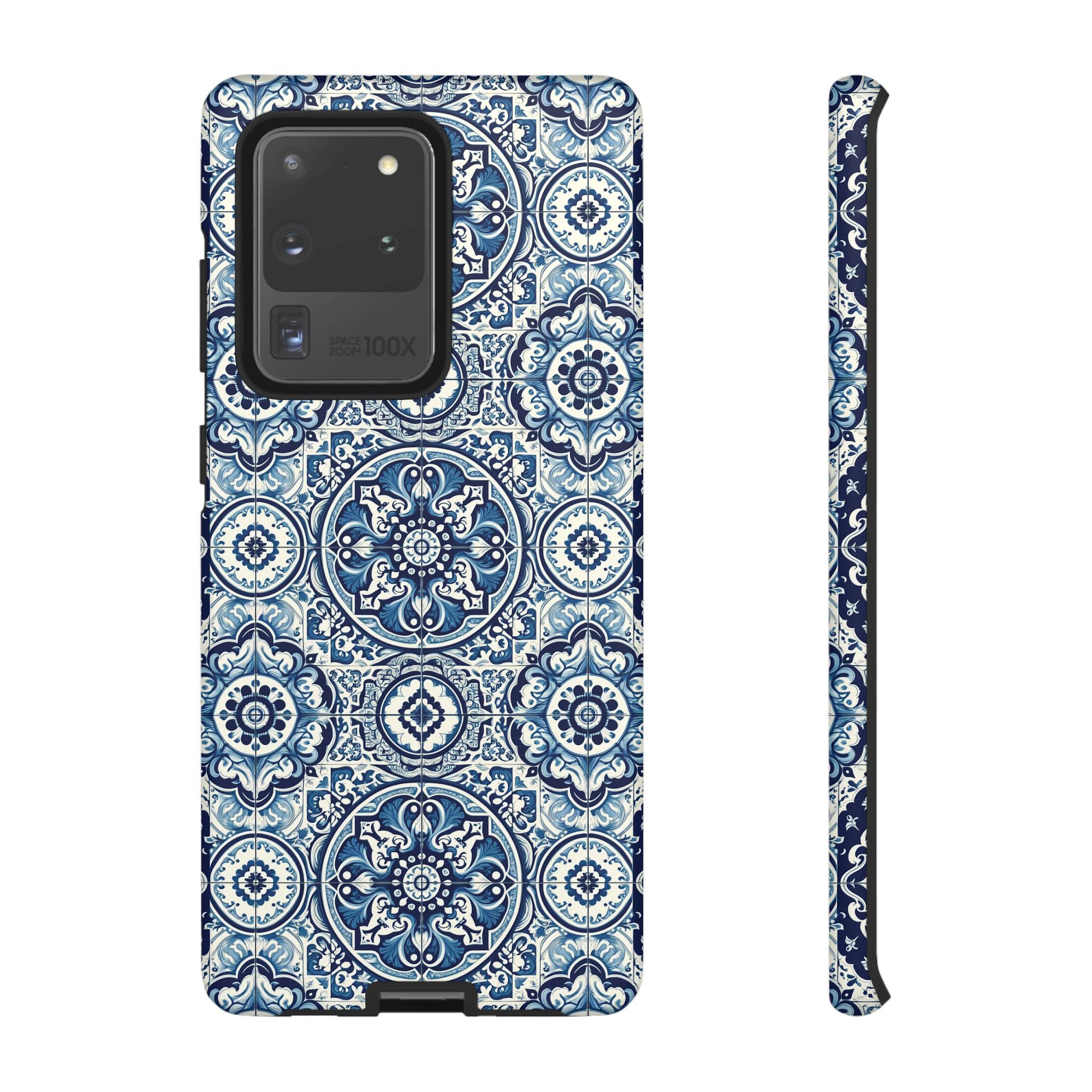 Azulejo Tile Phone Case Elegant Mediterranean Blue Porcelain Design iPhone 17, 16, 15, Samsung iPhone Samsung Accessory Gift for Her