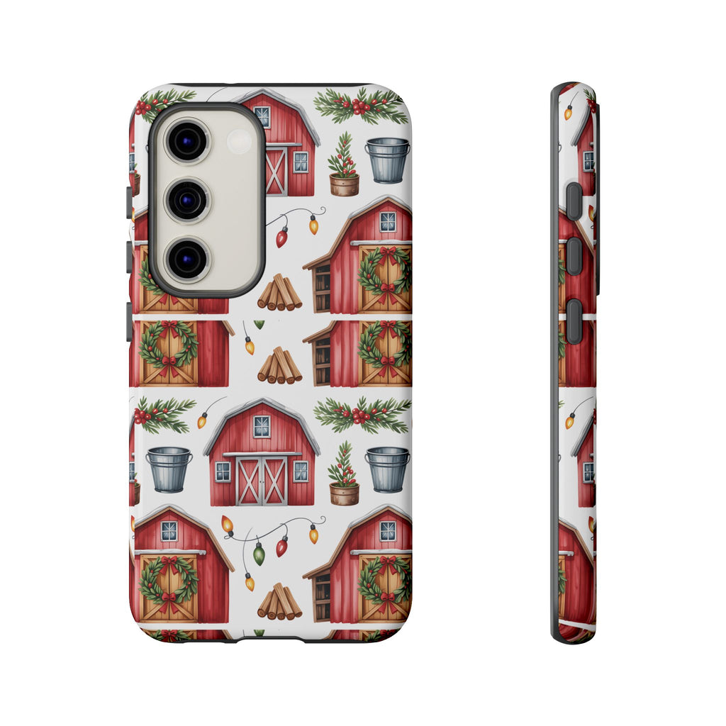 Farmhouse Christmas Design Phone Case - Stylish, Protective Cover for All Models Gift for Mom Accessory Gift for Her