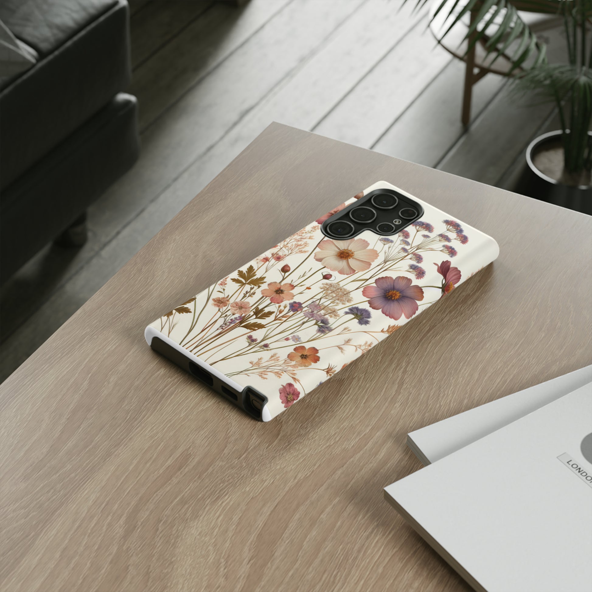 Wildflower Boho Luxury Phone Tough Case Floral Elegant Durable Stylish for Modern Devices iPhone 15, Samsung iPhone Samsung Accessory Gift for Her.