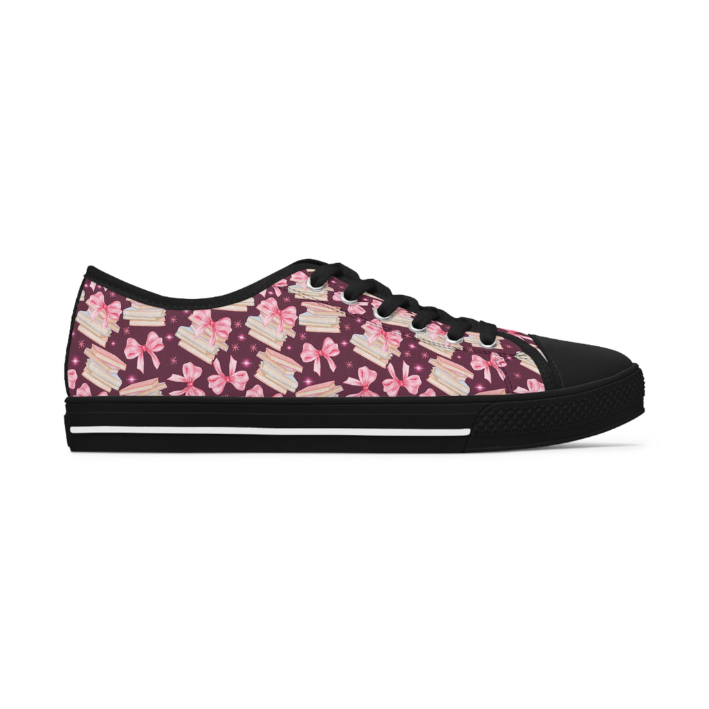 Coquette Pink Bows & Books Sneakers Step Out in Style with Stunning USA Symbol! Perfect for Everyday Wear and Proud Americans. Durable, High-Quality Footwear Everyday Activities - MRSBYVALLE