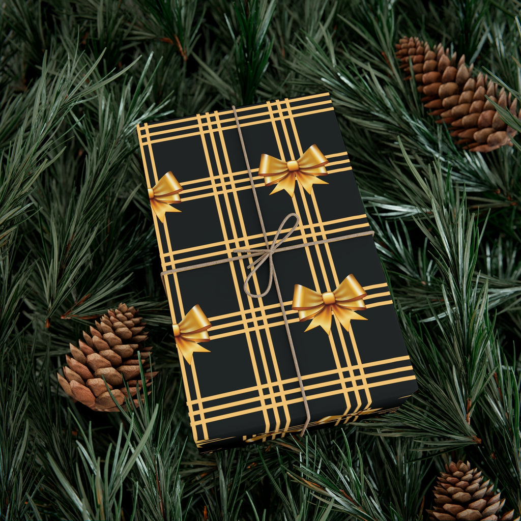 Black and Gold Bows Wrapping Paper Luxury Lover's Wrapping Paper Collection Festive Perfect for Wedding Holiday Decor – Premium Quality - MRSBYVALLE