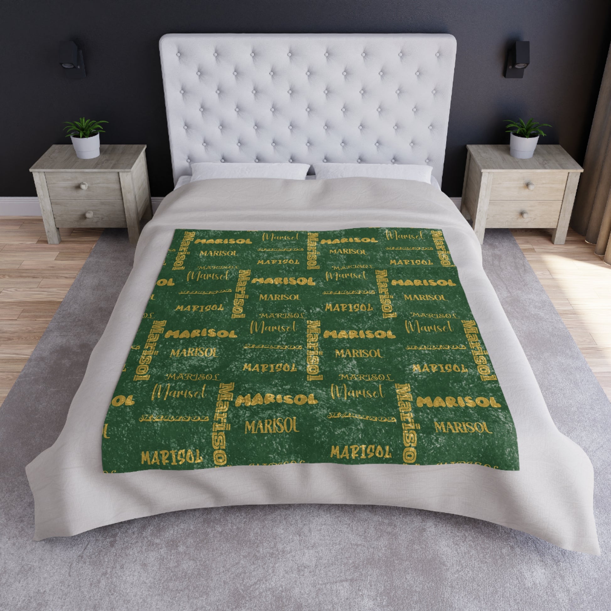 Luxury Custom Name Crushed Velvet Blanket Personalized Soft Throw, Elegant Cozy, Perfect Gift for Any Occasion Unique Touch to Your Home Decor with Customized Comfort - MRSBYVALLE