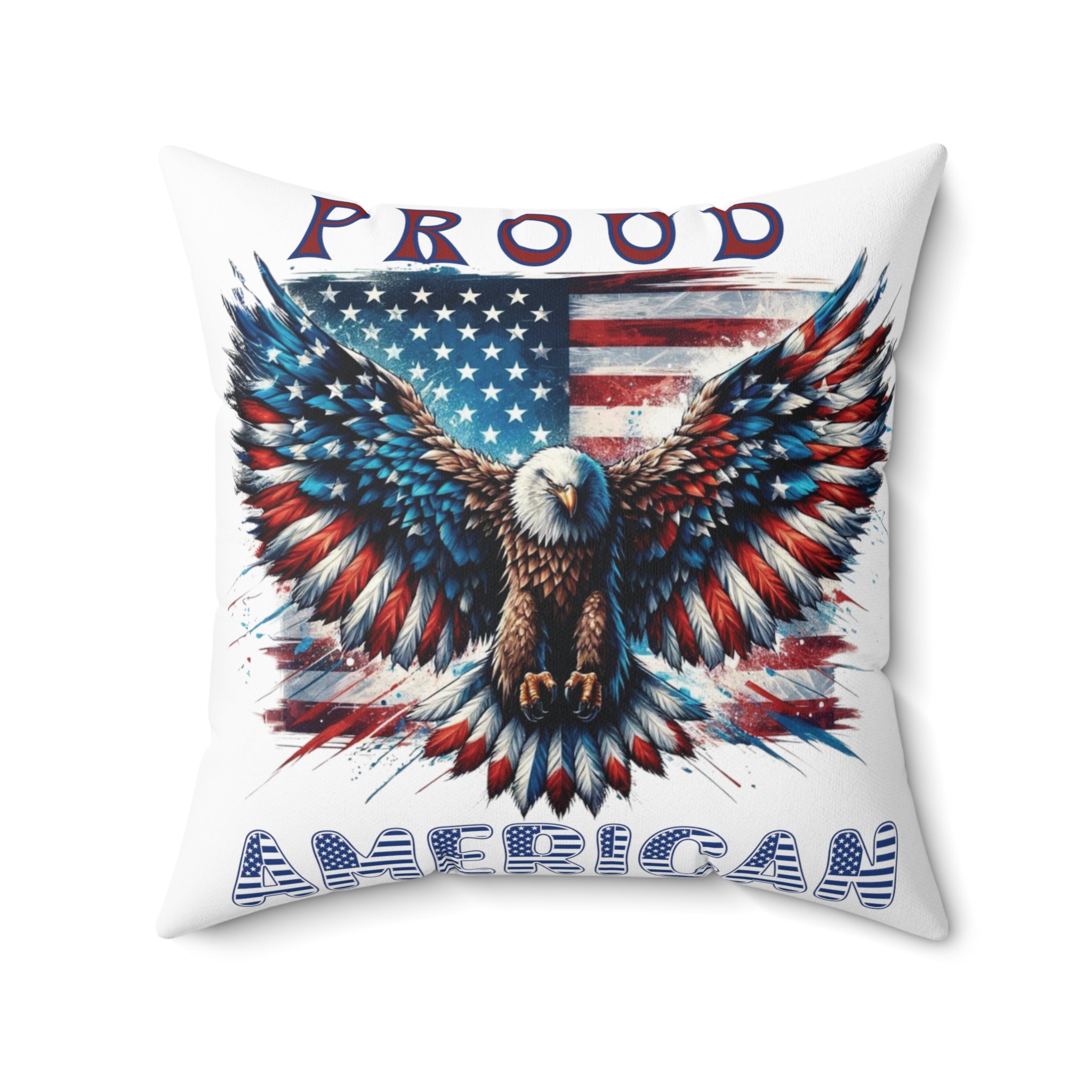 Patriotic American Flag and Eagle Throw Pillow – Elevate Your Home Decor with Stunning USA Symbol! Perfect for Living Rooms, Bedrooms, and Proud Americans Gift for Dad - MRSBYVALLE