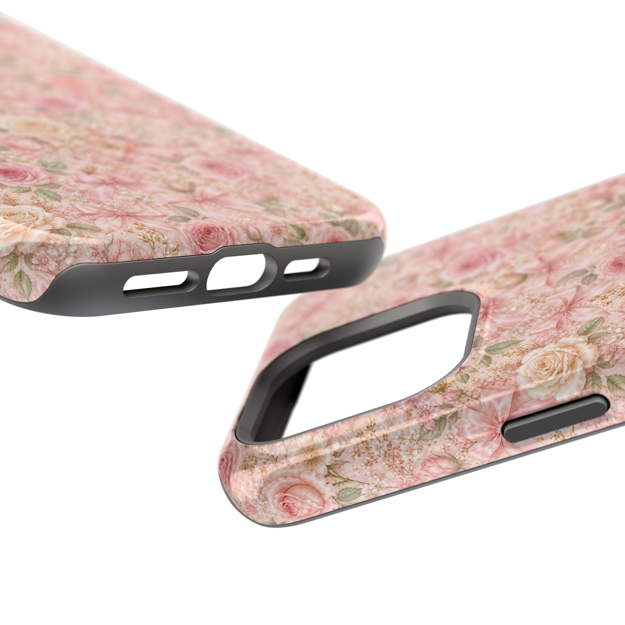 Floral Rose Pattern Magnetic Impact-Resistant Phone Case iPhone and Samsung