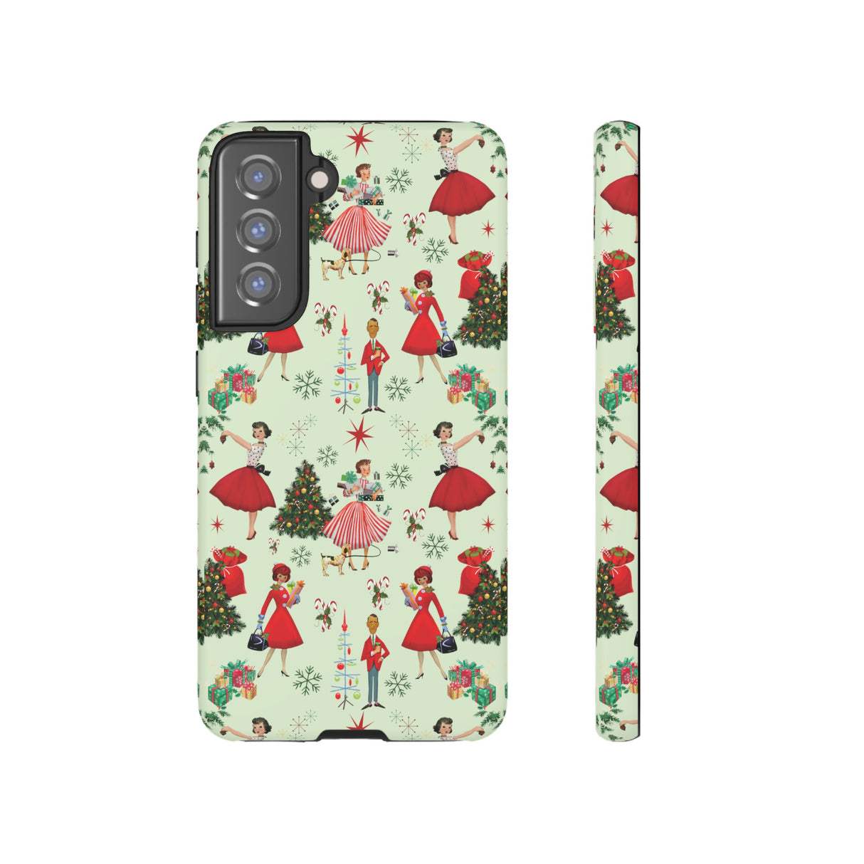 1950s Vintage Phone Case - Retro Christmas Design | Unique Holiday Protection for Your Device | Stylish & Durable Cover Gift for Her Phone 15, Samsung iPhone Samsung Accessory Gift for Her