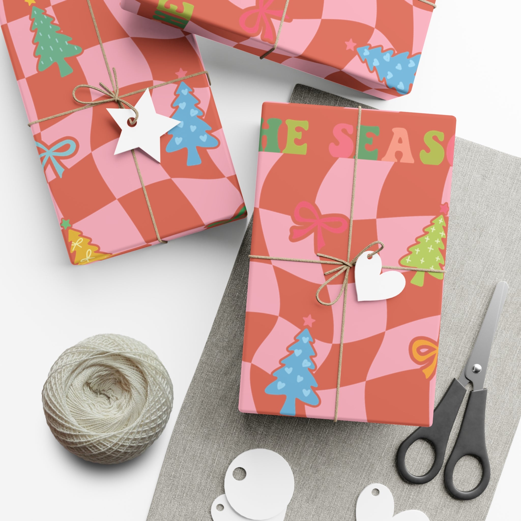 Retro Boho Wrapping Paper Festive Holiday Gift Wrap with Perfect for Christmas Presents, Crafting, Holiday Decor Premium Quality Perfect for Gift - MRSBYVALLE