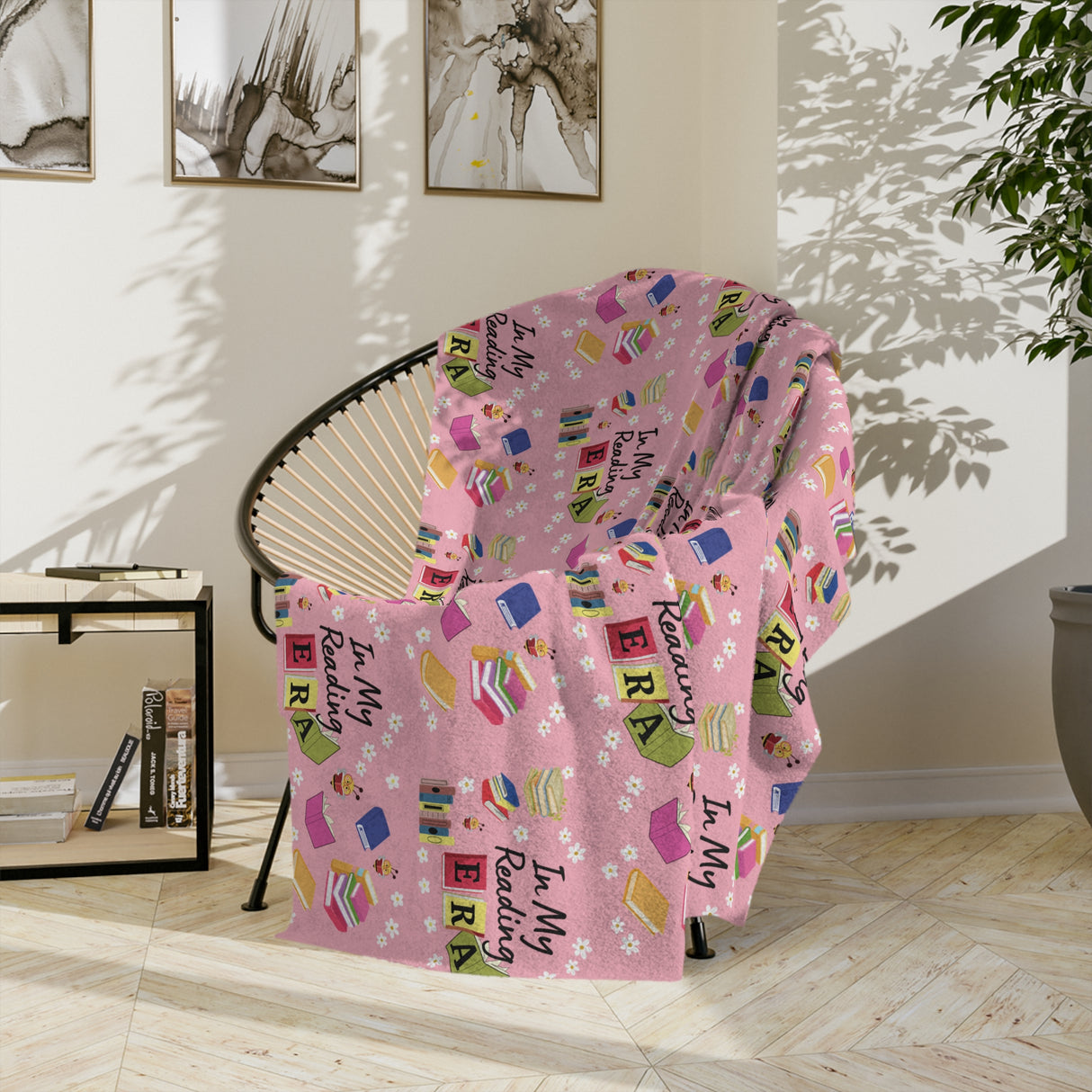 Cozy Pink "In My Reading ERA Blanket Soft Stylish Throw for Book Lovers Perfect for Reading Nooks, Bedrooms Gifts | Ideal for Relaxing with a Good BookThrow in 60x50 & 80x60, Lightweight, Warm, Perfect for Home