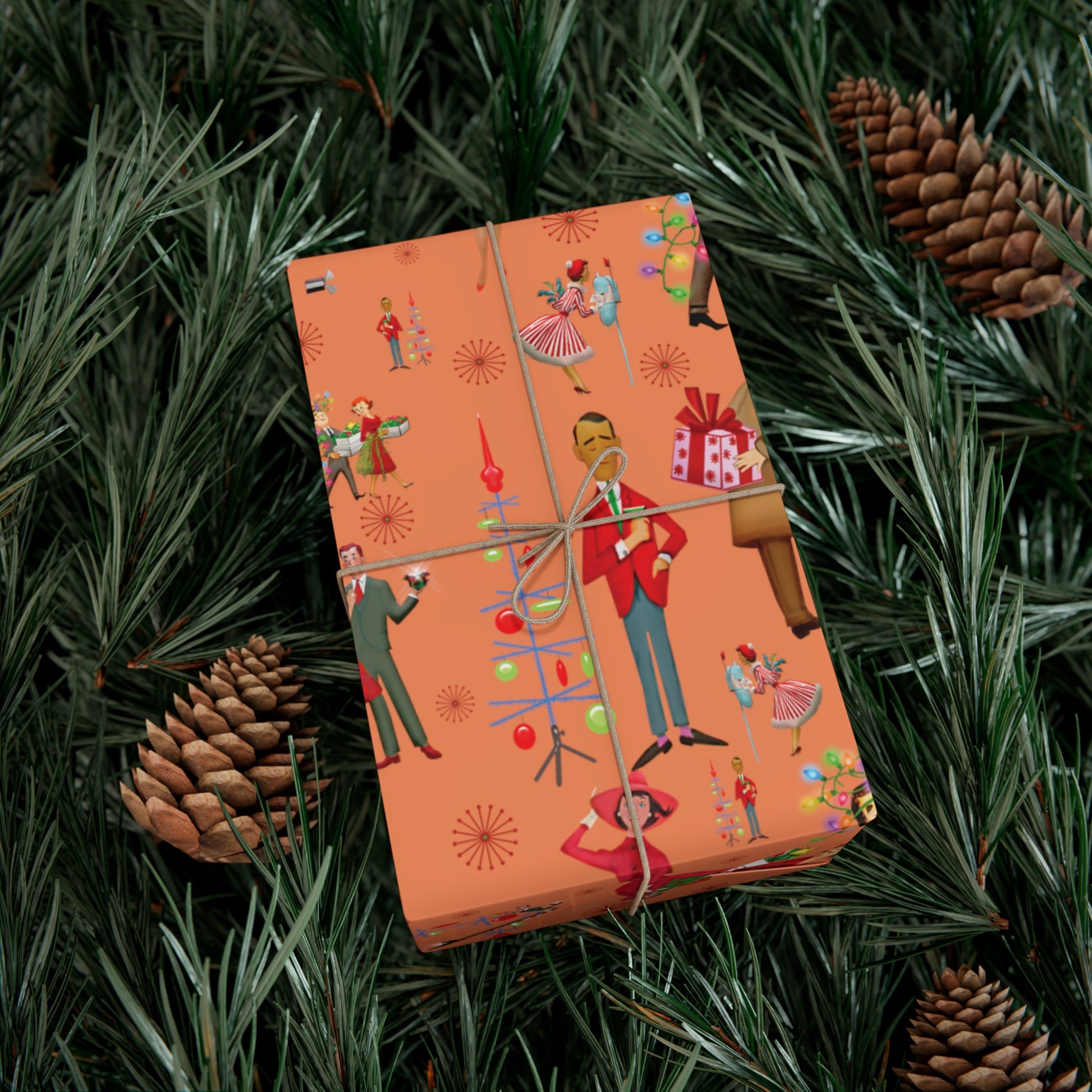 Christmas Vintage 50s Retro Wrapping Paper | Classic Holiday Designs | Nostalgic Gift Wrap | Mid-Century Holiday Patterns | Unique Retro Christmas Decorations | Festive Retro Style Christmas - MRSBYVALLE
