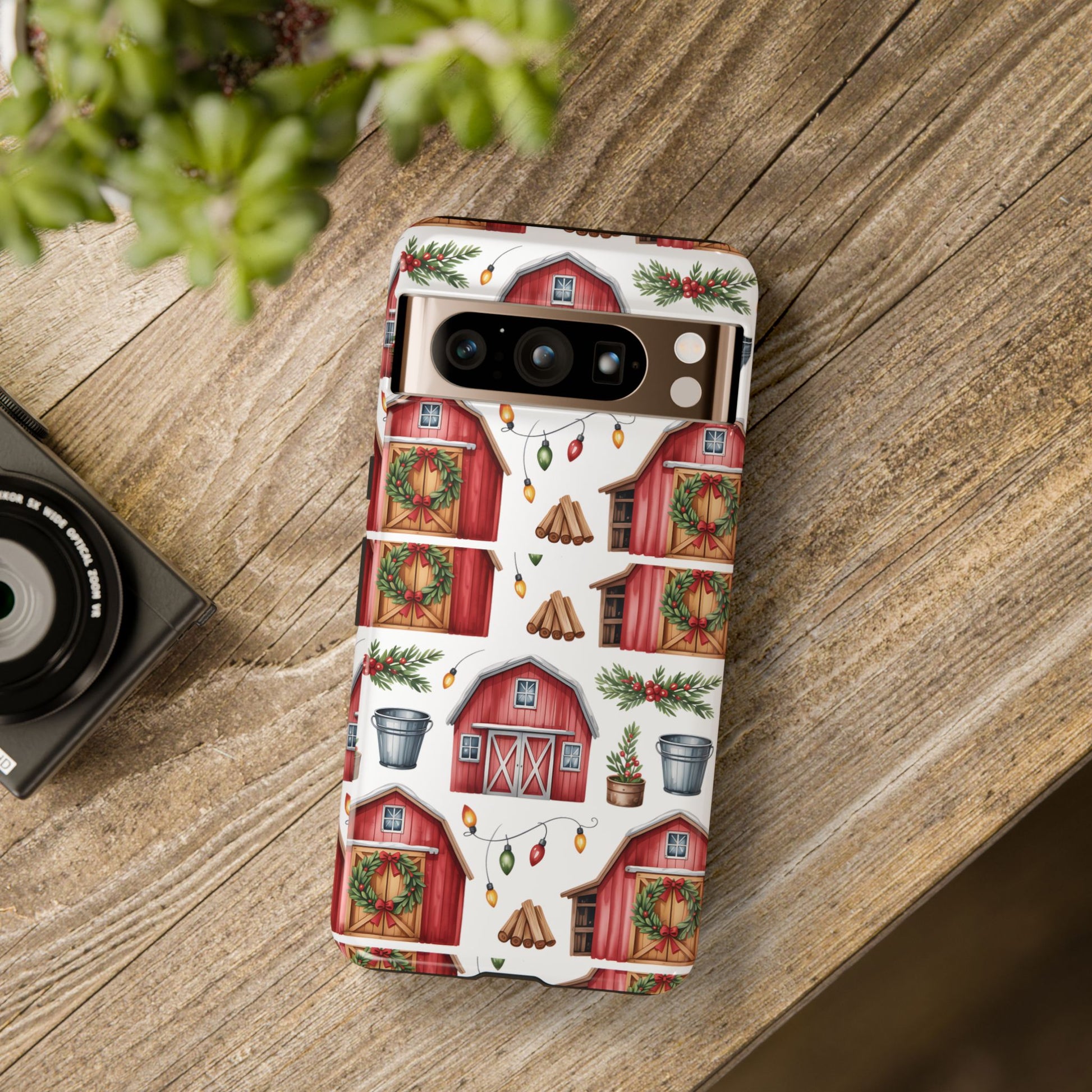 Farmhouse Christmas Design Phone Case - Stylish, Protective Cover for All Models Gift for Mom Accessory Gift for Her