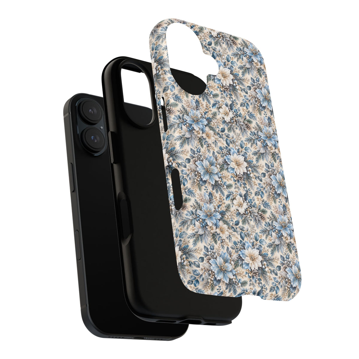 Icy Blue Floral MagSafe Tough Phone Case