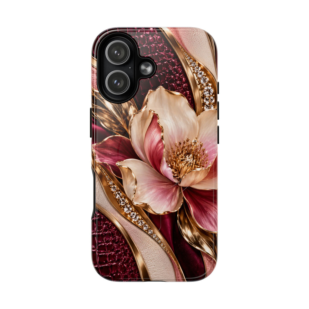 Magnetic Tough Phone Case — Vintage Rose Floral Armor