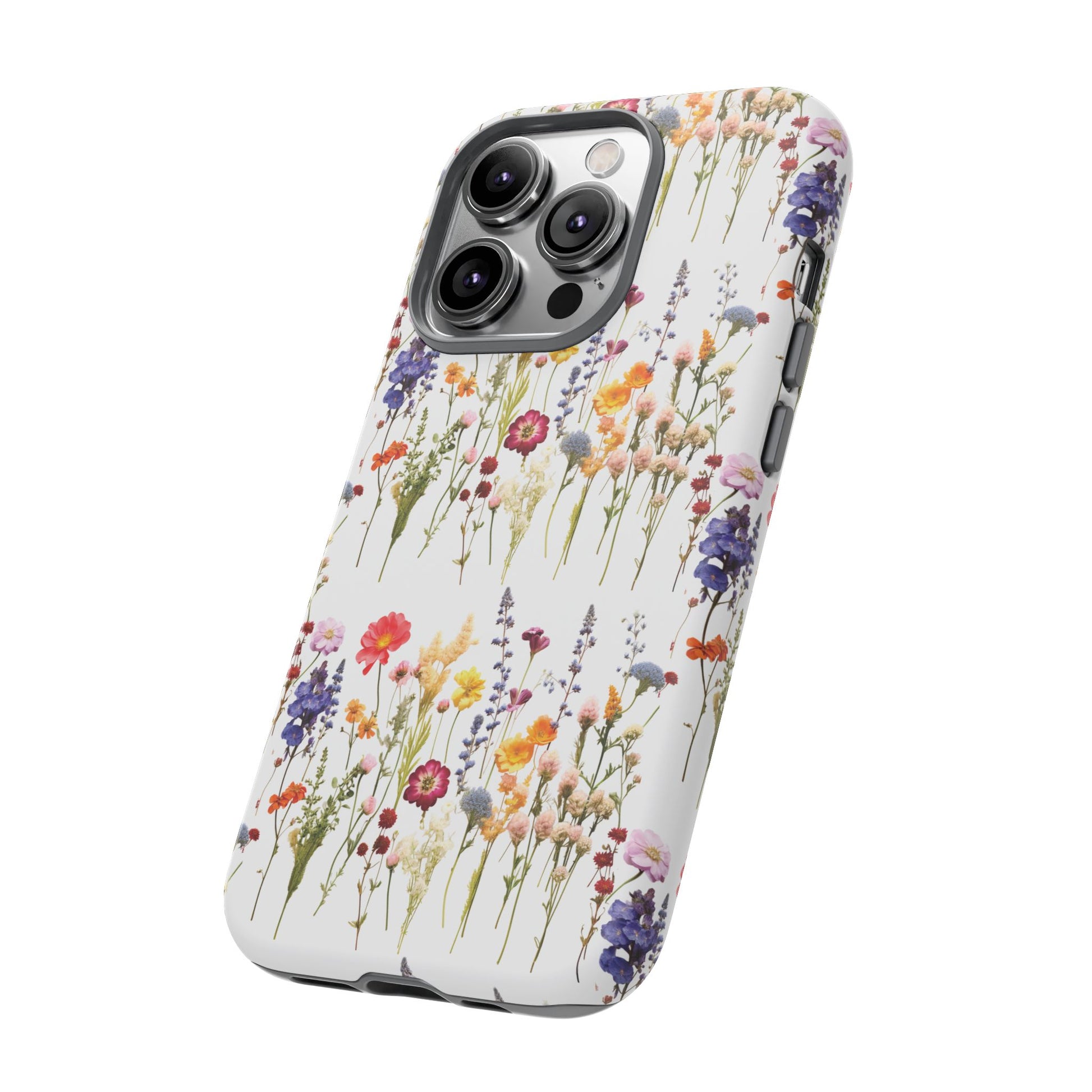 White Best Phone Case Press Flowers Floral 3D Illusion Luxury Tough Case Floral Elegant Durable Stylish for Modern Devices iPhone 17, 16, 15, Samsung iPhone Samsung Accessory Gift for Her