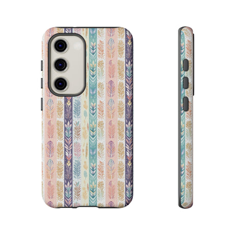 Boho Pastel Feathers Modern Watercolor Abstract Phone Case Compatible with iPhone, Samsung & More - Stylish, Durable Protection with Vibrant Artistic Design Perfect Gift for Her