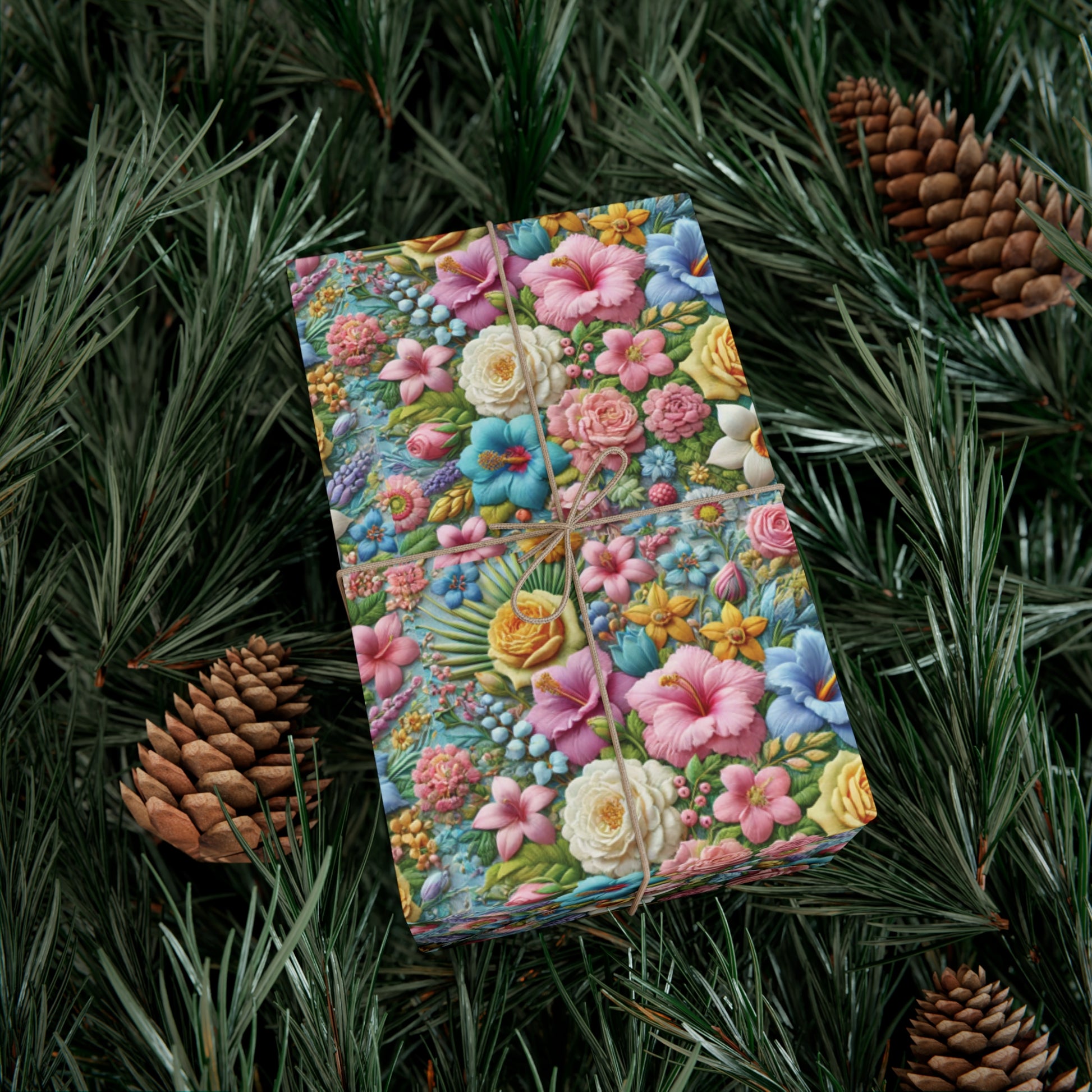 Gift Wrap Pastel Floral Wrapping Paper Elegant Flower Design, Premium Quality Gift Wrap for All Occasions, Beautiful Versatile for Birthdays, Weddings, and More Decor - MRSBYVALLE