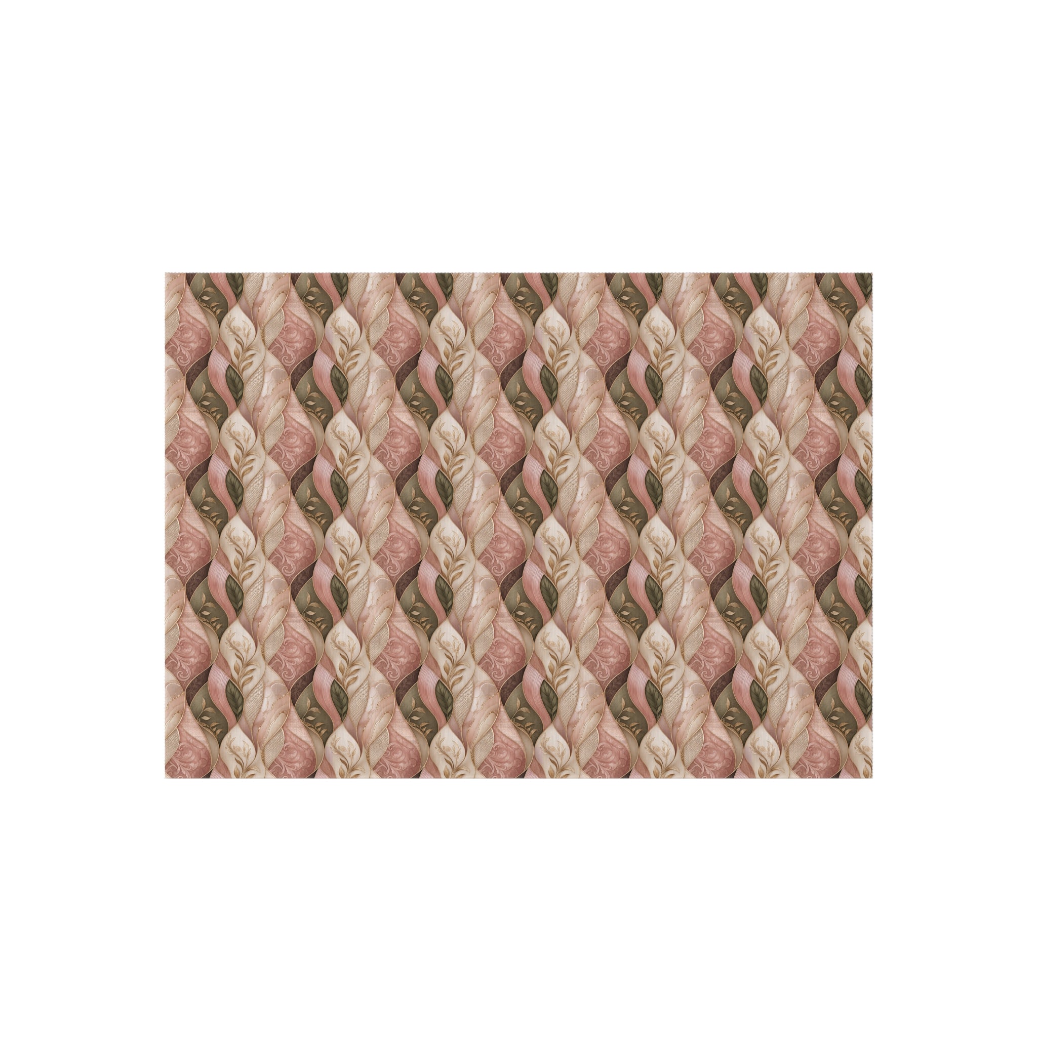 Outdoor Rug — Braided Coral & Sand Pattern Patio Mat
