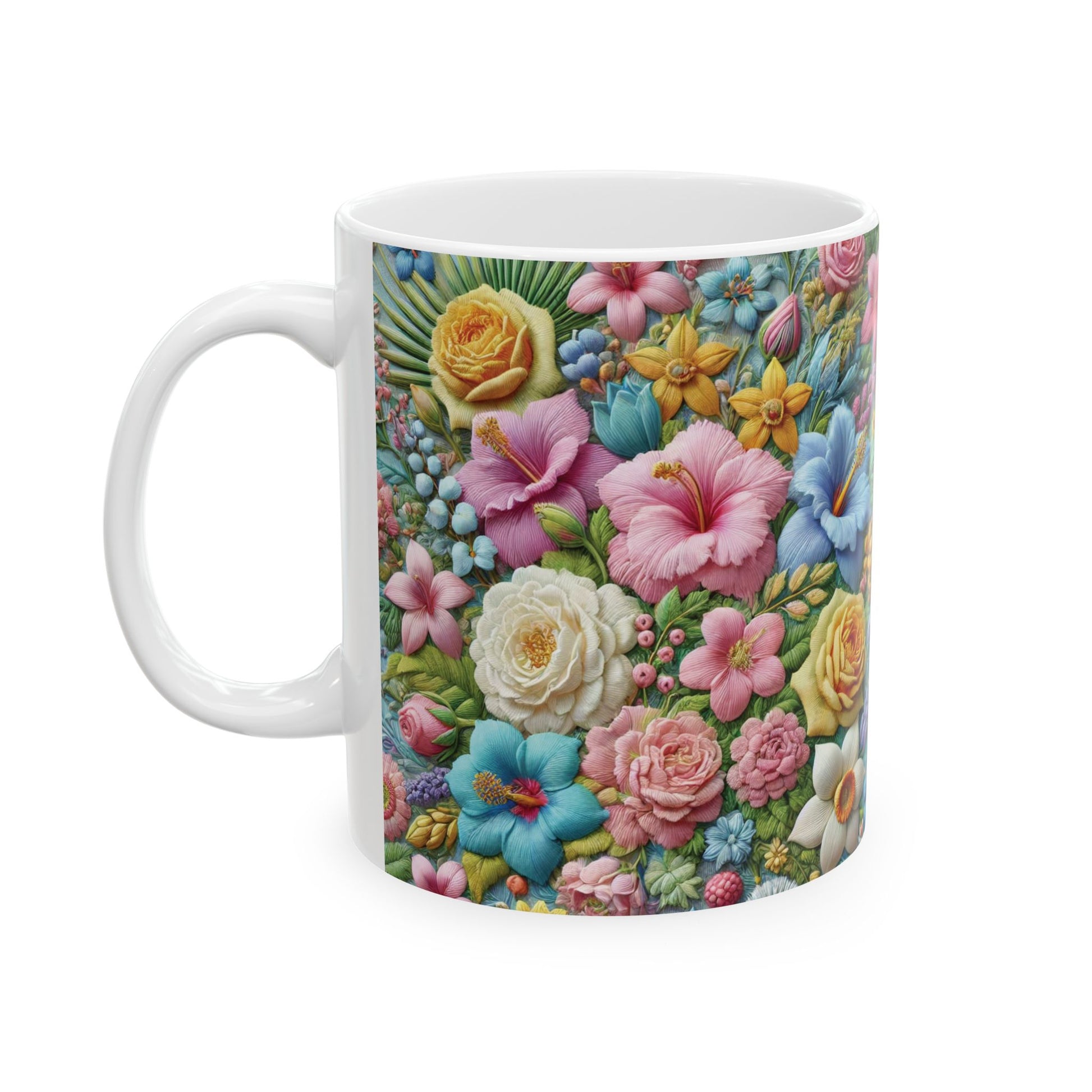 Pastel Floral Ceramic Mug – Elevate Your Sip with Spiritual Style, Available in 11oz & 15oz, Ideal for Coffee, Tea, or Hot Chocolate Moments That Inspire Gift for Mom - MRSBYVALLE