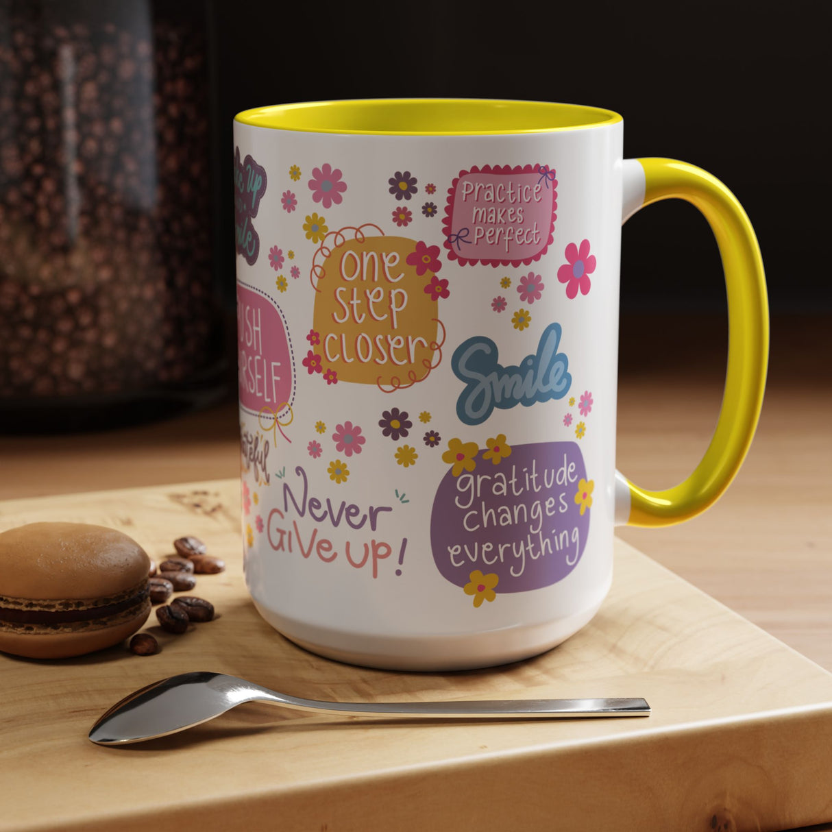 Good Vibes Only Coffee Mug 11 & 15 oz Ceramic Inspirational Cup, Positive Affirmation Gift for Mom, Teacher & Coworker | Morning Motivation Mother's Day, or Cozy Spring Mornings