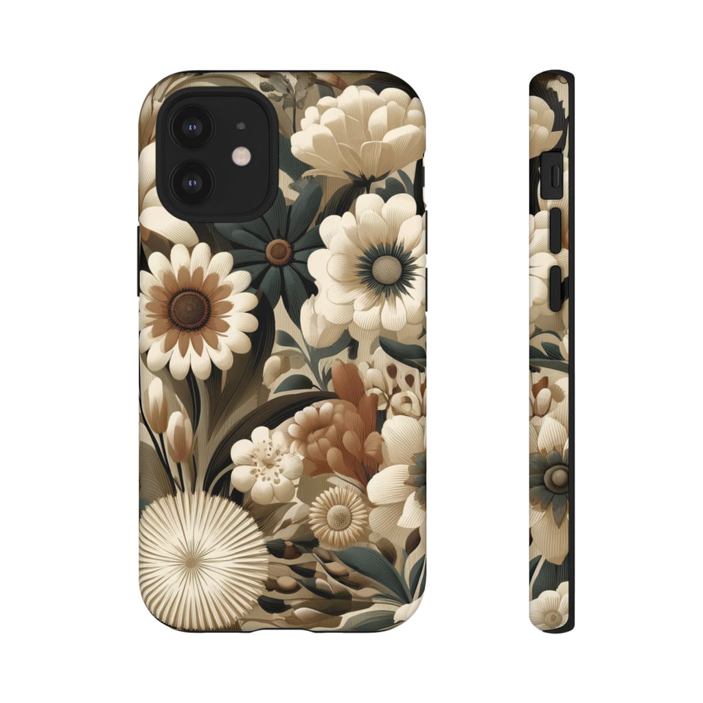 Mid-century Modern Floral Phone Case Durable for iPhone Samsung Gift iPhone 15, 14, 13 Samsung Pixel Gift for Mom Accessory Gift for Her