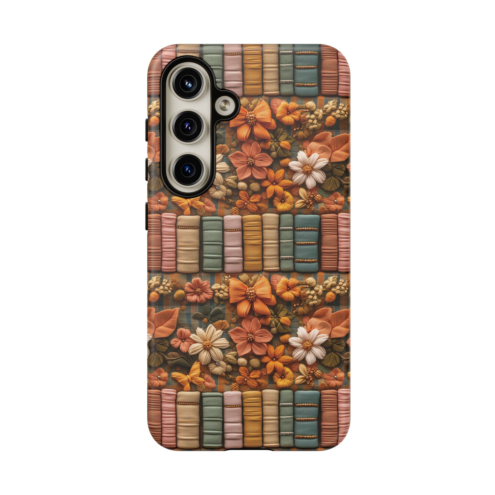 3D Illusion Boho Floral and Books Phone Case Gift for Her Phone 15, Samsung iPhone Samsung Gift for Her Case iPhone 15, Samsung iPhone Samsung Accessory Gift for Her