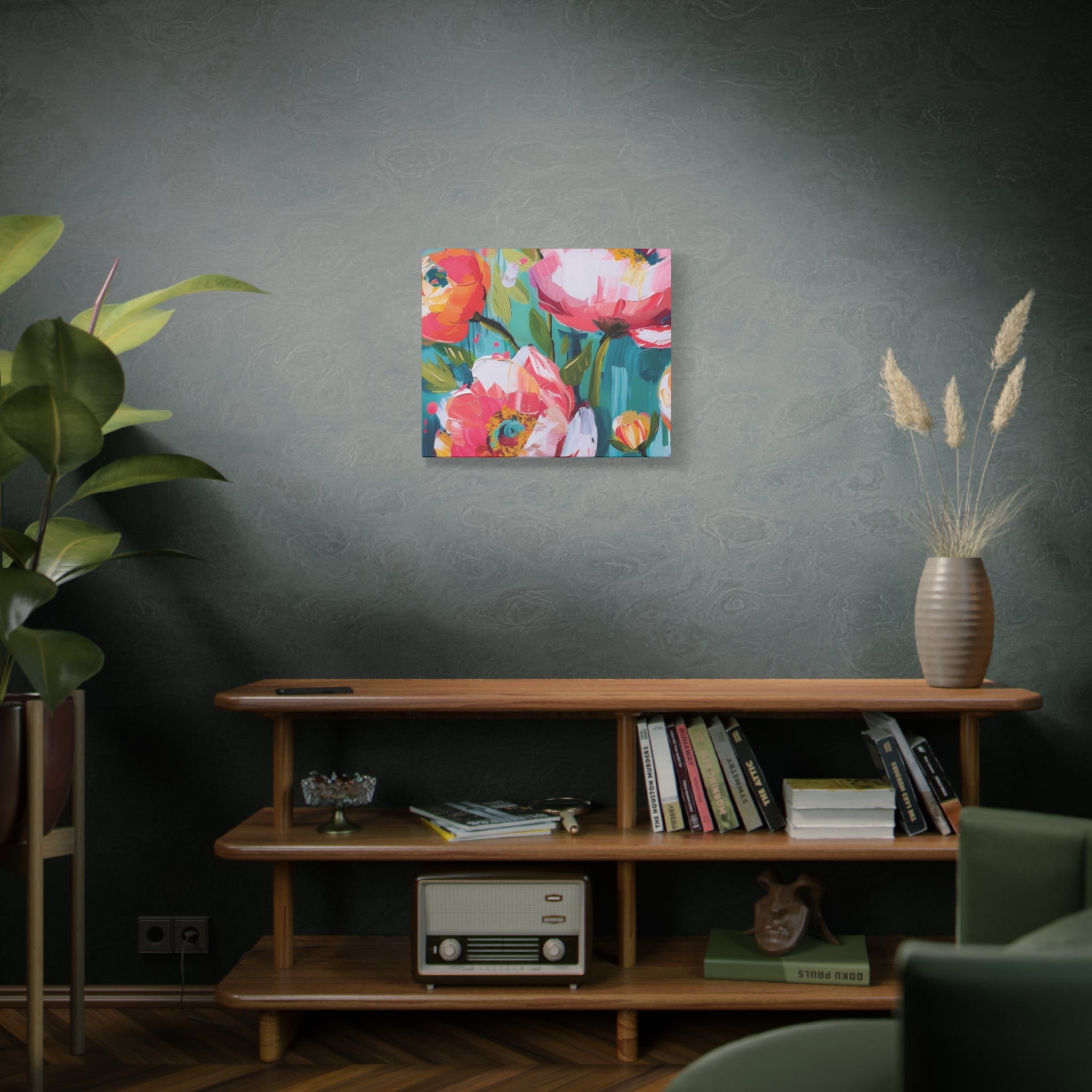Unique Boho Floral Wall Art Matte Canvas Stretched, Vibrant Botanical Design, Perfect for Living Room, Bedroom, or Office Decor, Adds a Stylish Touch to Any Space - MRSBYVALLE