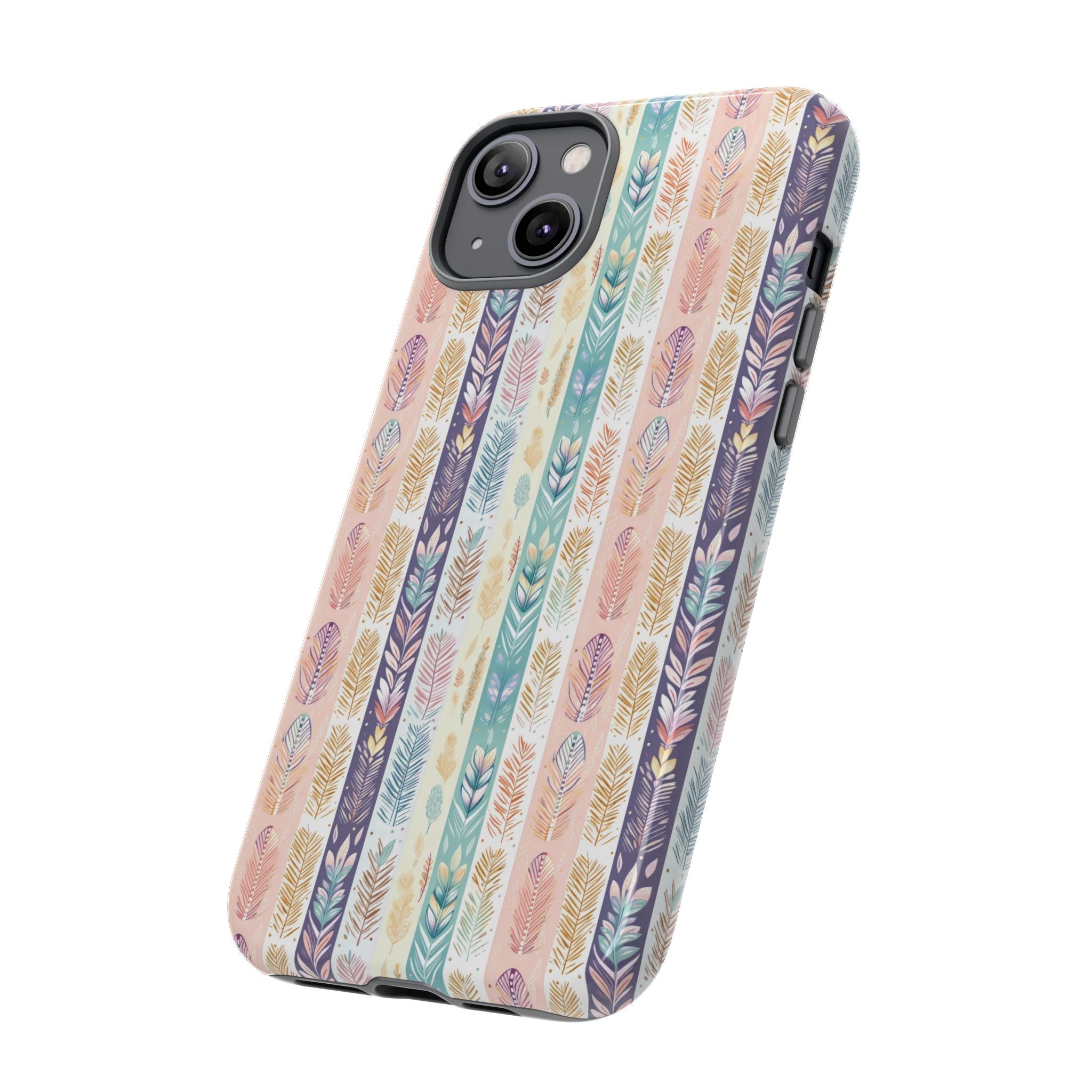 Coque de téléphone abstraite moderne aquarelle Plumes pastel bohème compatible avec iPhone, Samsung et plus - Protection élégante et durable avec un design artistique éclatant, cadeau parfait pour elle
