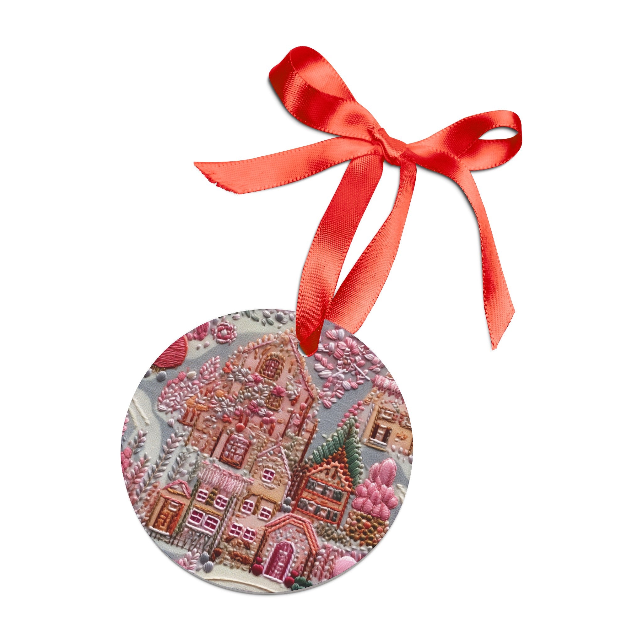 3D Illusion Pink Christmas Acrylic Ornament with Ribbon Perfect Holiday Decoration and Gift Durable Holiday Keepsake | Charming Winter Design | Ideal for Tree Trimming and Gift Giving - MRSBYVALLE