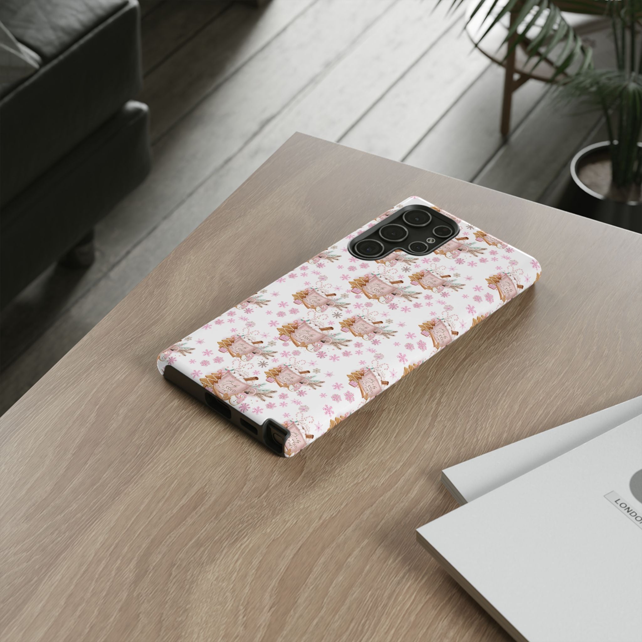 Baby it's Cold Outside Pink and White Phone Case Unique Holiday Protection for Your Device | Stylish & Durable Cover Gift for Her Phone 15, Samsung iPhone Samsung Accessory Gift for Her