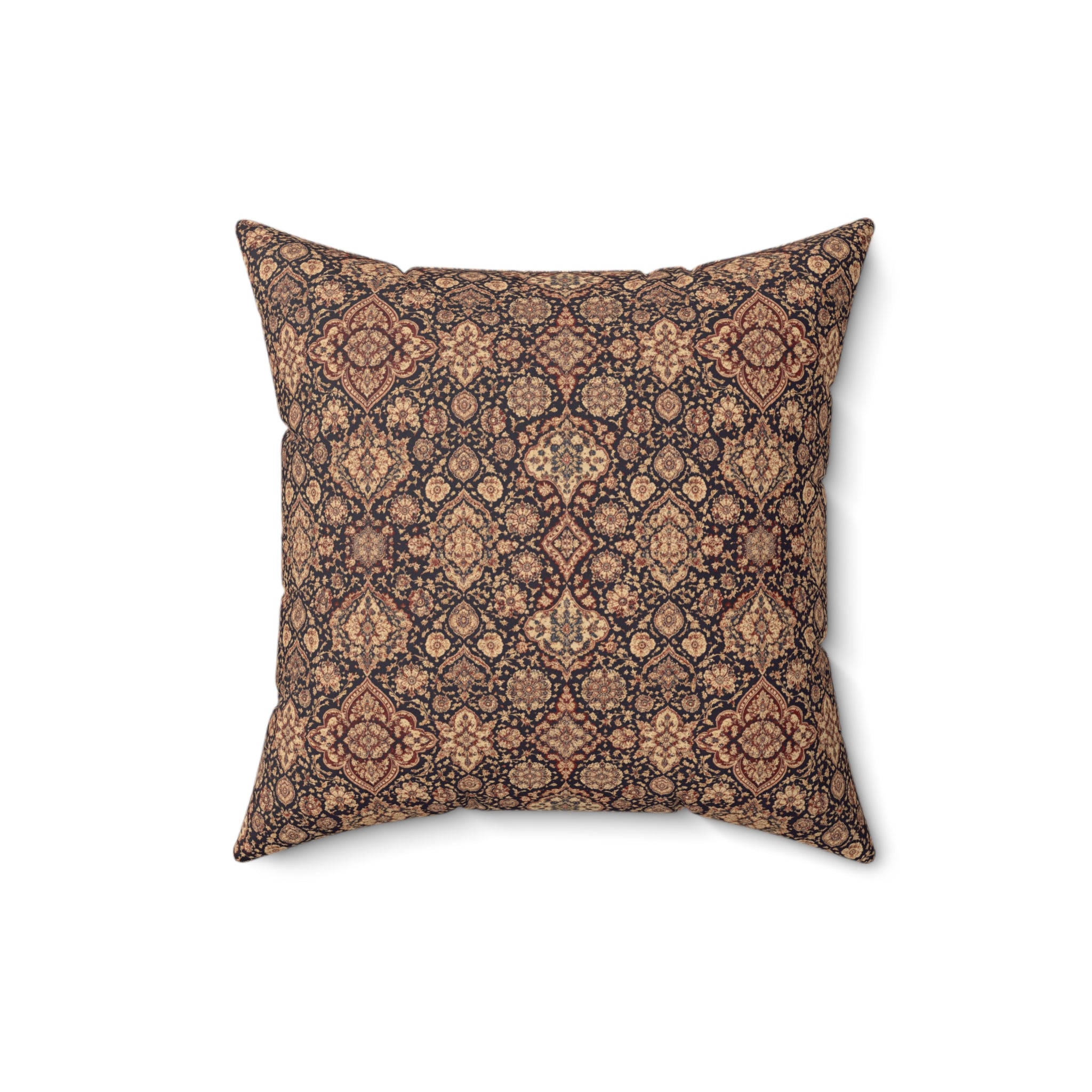 Vintage Turkish Tablecloth Square Pillow — Elegant Decorative Throw Pillow