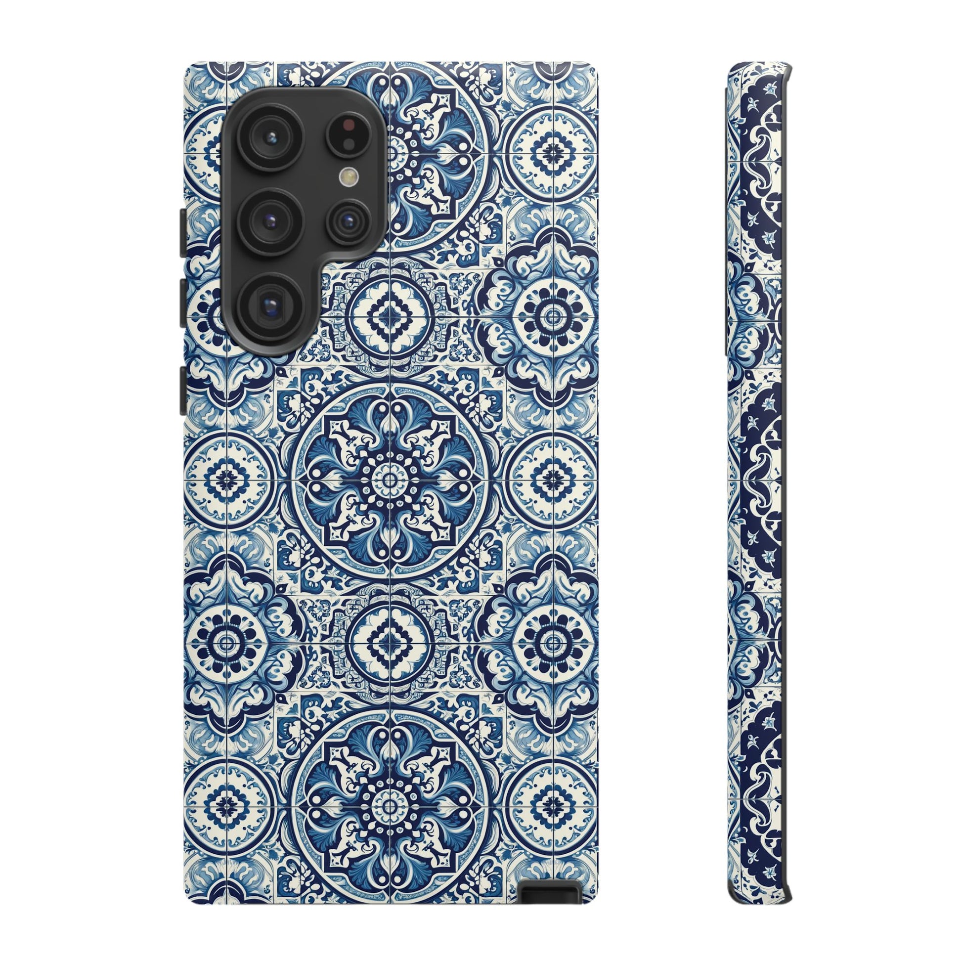 Azulejo Tile Phone Case Elegant Mediterranean Blue Porcelain Design iPhone 17, 16, 15, Samsung iPhone Samsung Accessory Gift for Her