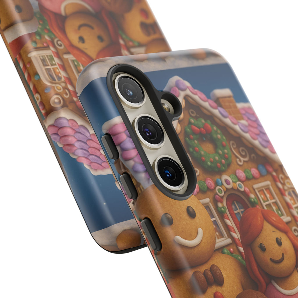 Coque de téléphone esthétique Famille en Pain d'Épices – Design d'inspiration vintage sur le thème de Noël – Étui stylé pour modèles iPhone et Samsung Galaxy