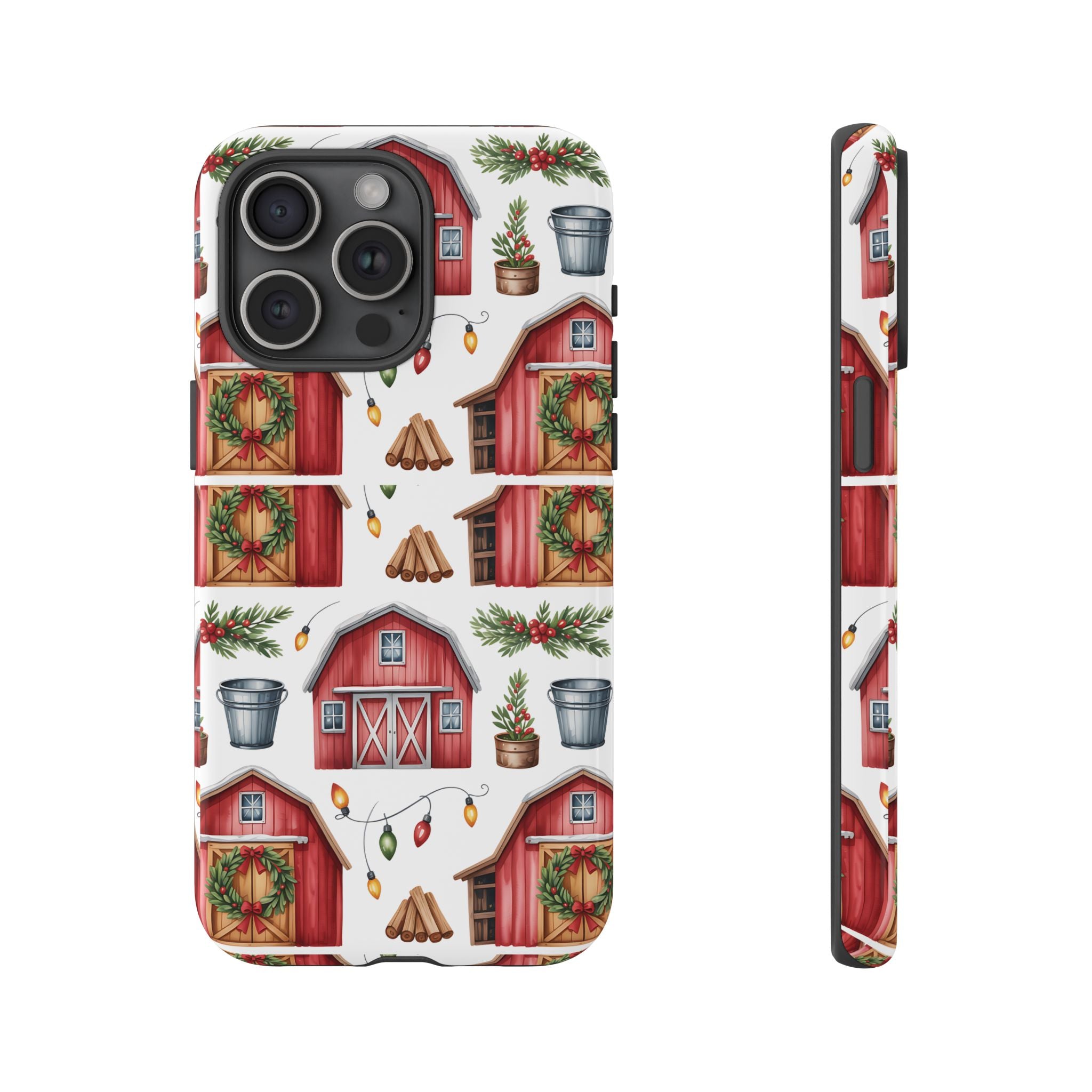 Farmhouse Christmas Design Phone Case - Stylish, Protective Cover for All Models Gift for Mom Accessory Gift for Her