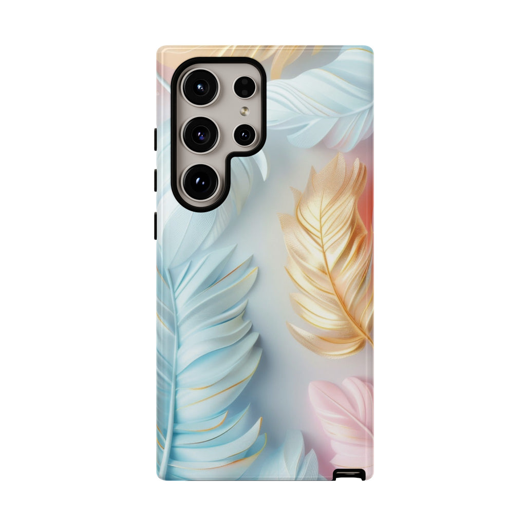 Pastel Feathers Protective Phone Case Gift for Her Phone 15, Samsung iPhone Samsung Gift for Her Case iPhone 15, Samsung iPhone Samsung Accessory Gift for Her