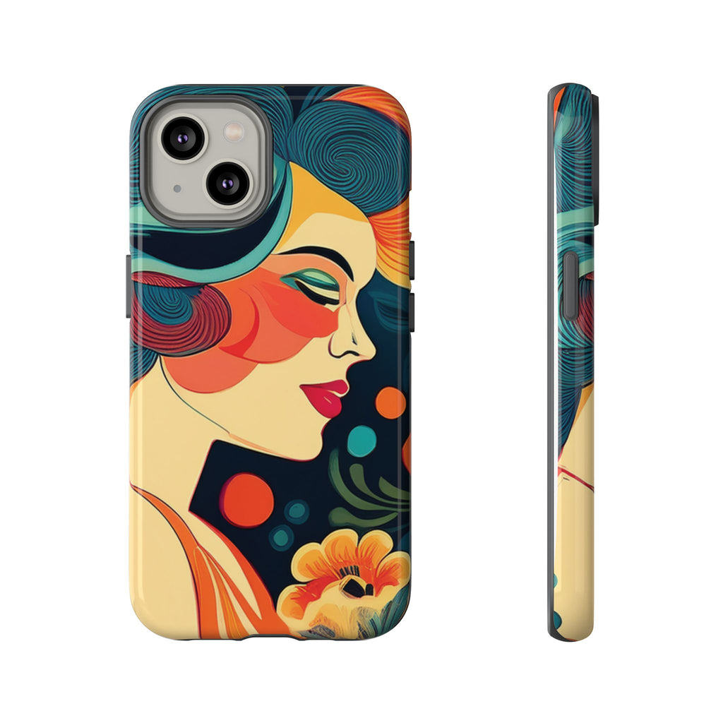 Coque de Téléphone Esthétique Années 50 Rétro Design d'Inspiration Vintage aux Couleurs Pastel Housse Style Mid-Century pour Modèles iPhone et Samsung Galaxy