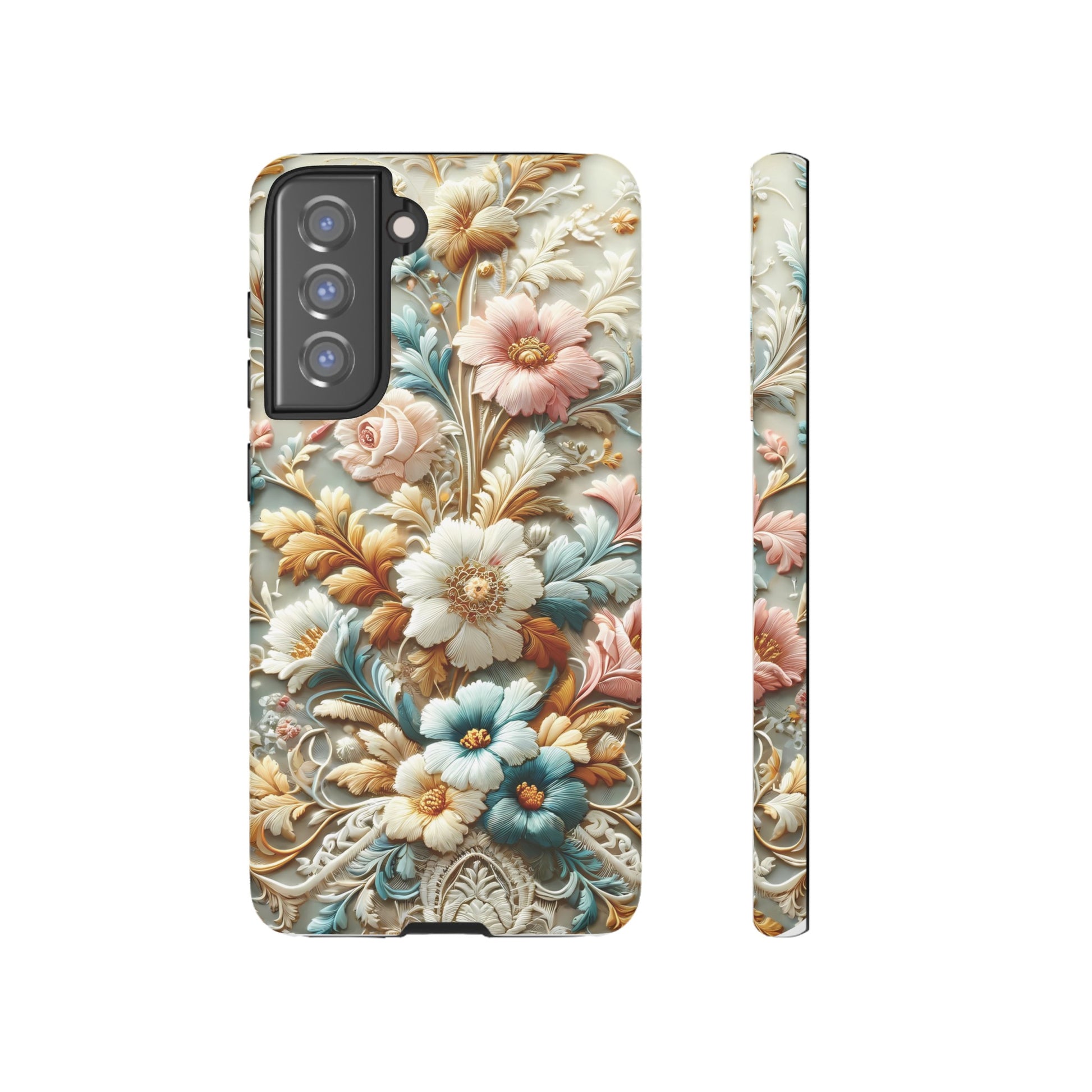 3D Elegant Faux Flowers Phone Case Stylish & Durable for iPhone Samsung Gift iPhone 15, 14, 13 Samsung Pixel Gift for Mom Accessory Gift for Her