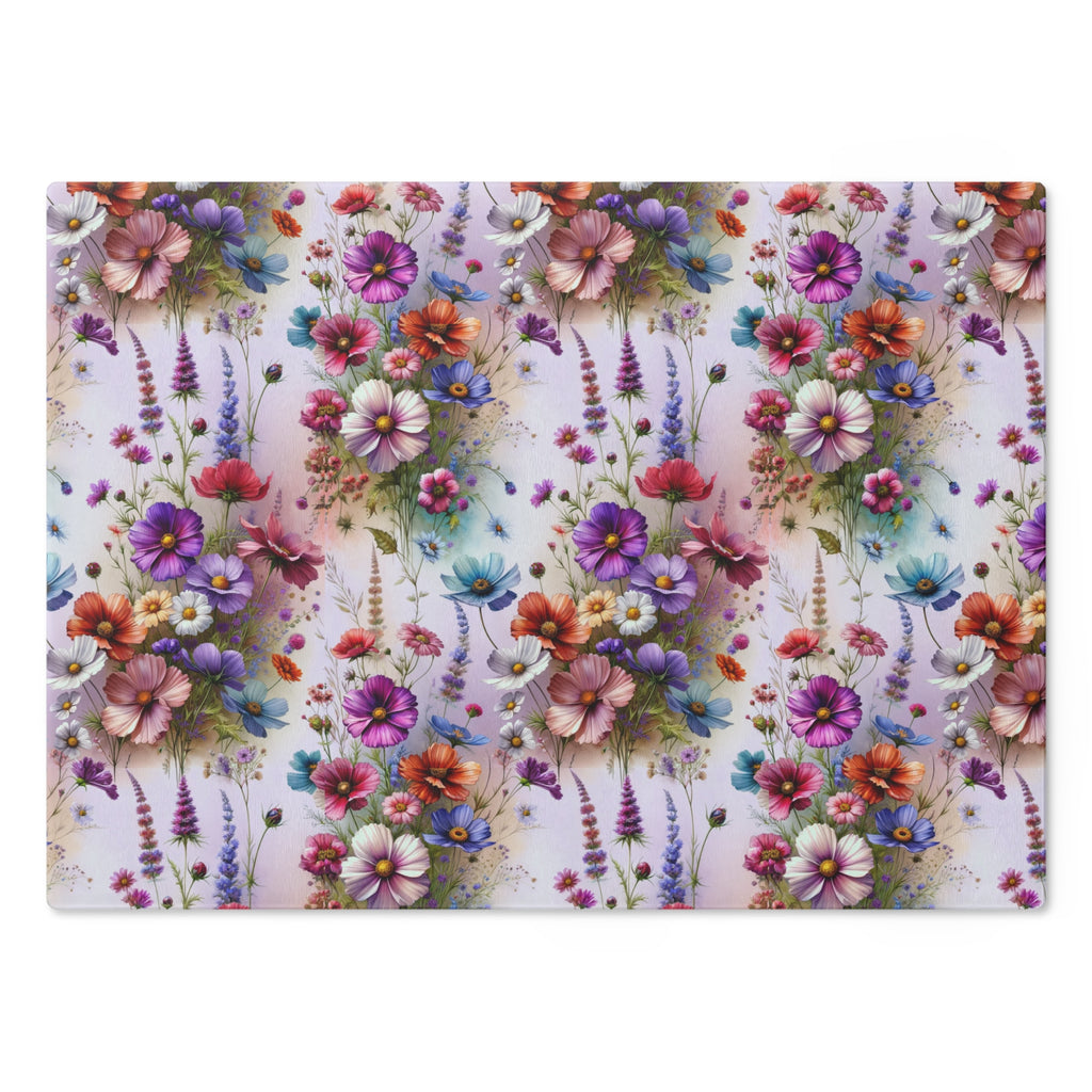 Cutting Board Floral Tempered Glass Cutting Board Durable Kitchen Decor with Elegant Flower Design, Housewarming, New House Gift - MRSBYVALLE