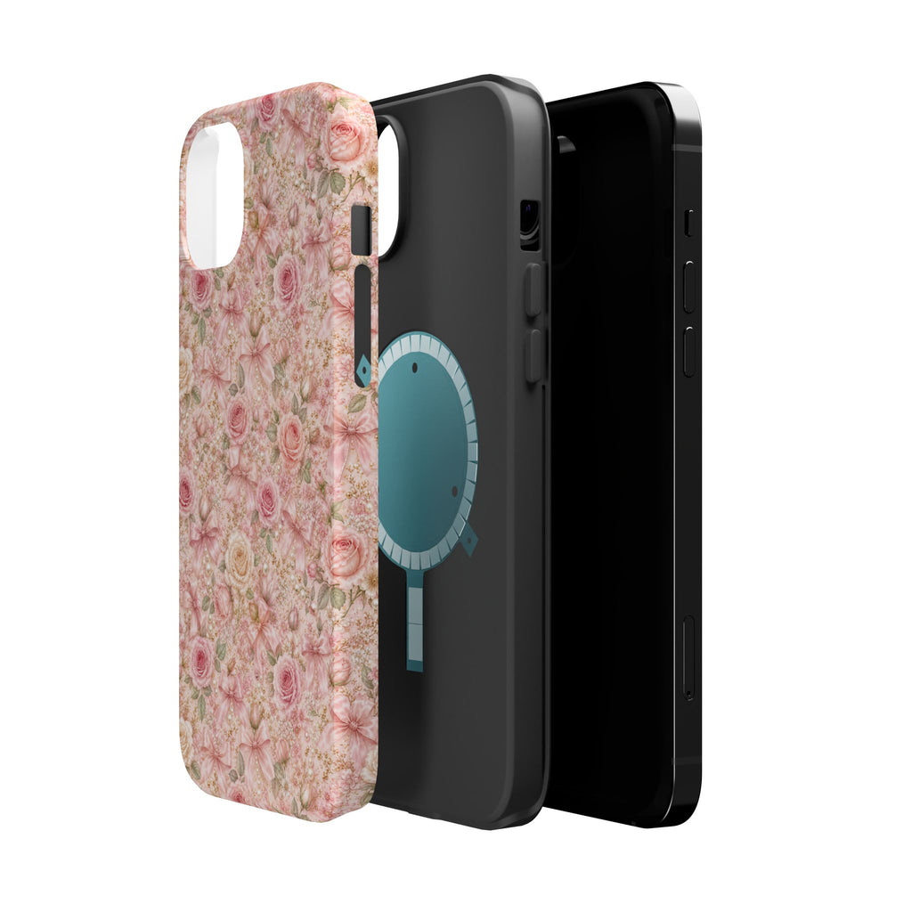 Floral Rose Pattern Magnetic Impact-Resistant Phone Case iPhone and Samsung