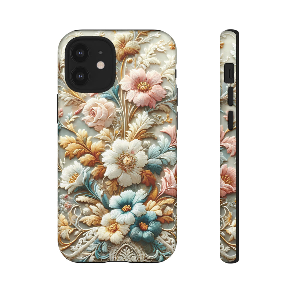 3D Elegant Faux Flowers Phone Case Stylish & Durable for iPhone Samsung Gift iPhone 15, 14, 13 Samsung Pixel Gift for Mom Accessory Gift for Her