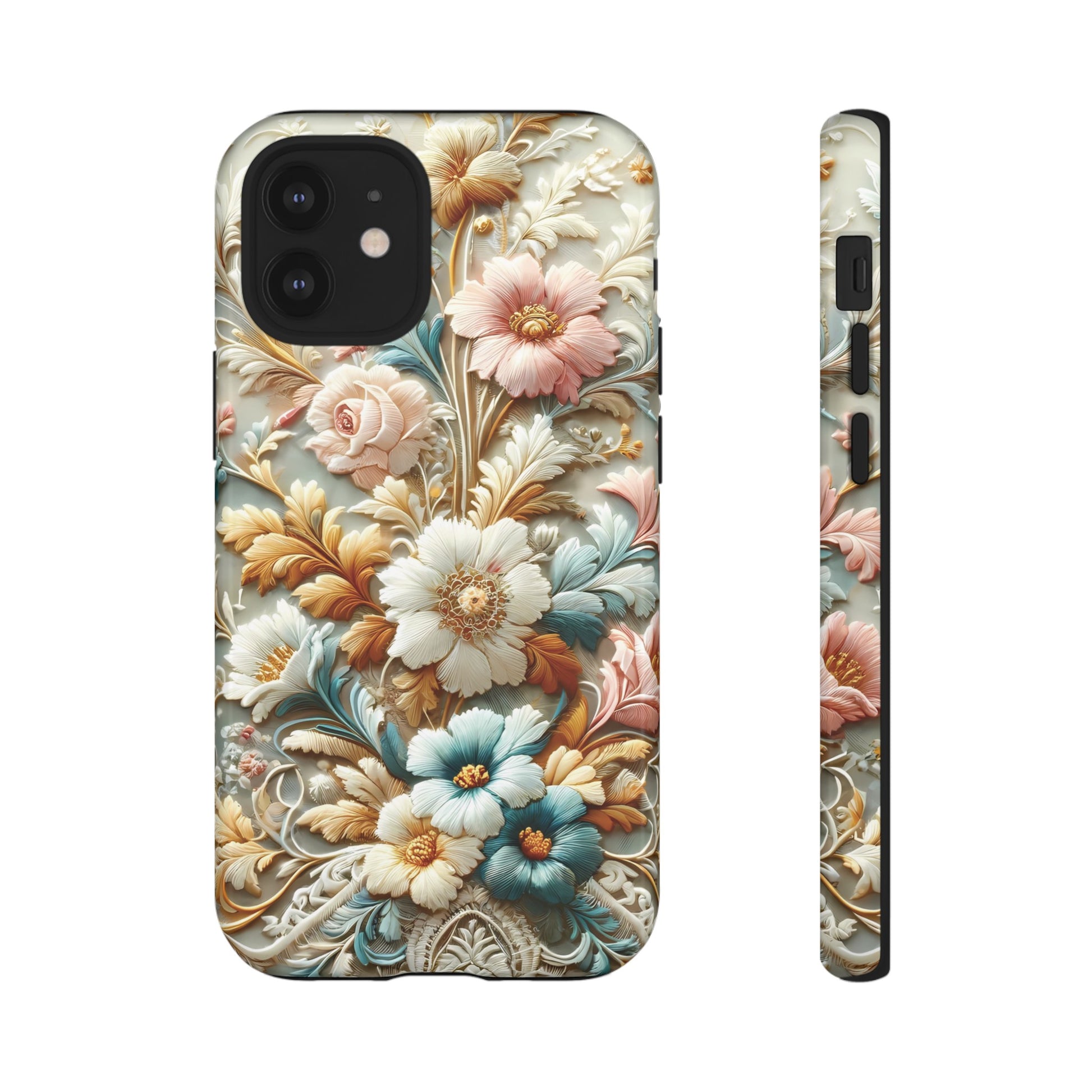 3D Elegant Faux Flowers Phone Case Stylish & Durable for iPhone Samsung Gift iPhone 15, 14, 13 Samsung Pixel Gift for Mom Accessory Gift for Her