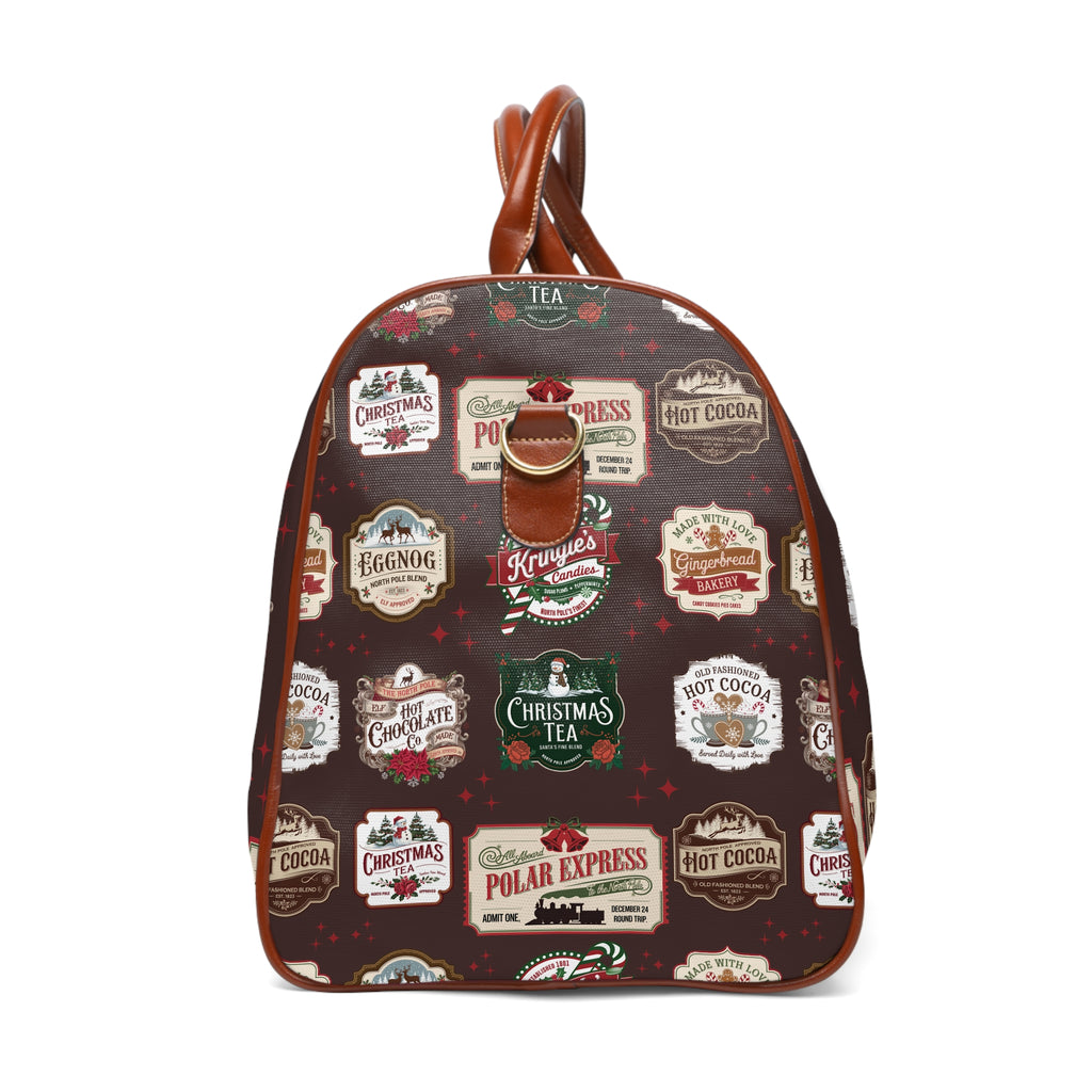 Retro Christmas Signs Travel Bag Perfect for Holiday Trips & Weekend Getaways Stylish & Durable Overnight Bag with Vintage-Inspired Holiday Design for Festive Travel - MRSBYVALLE