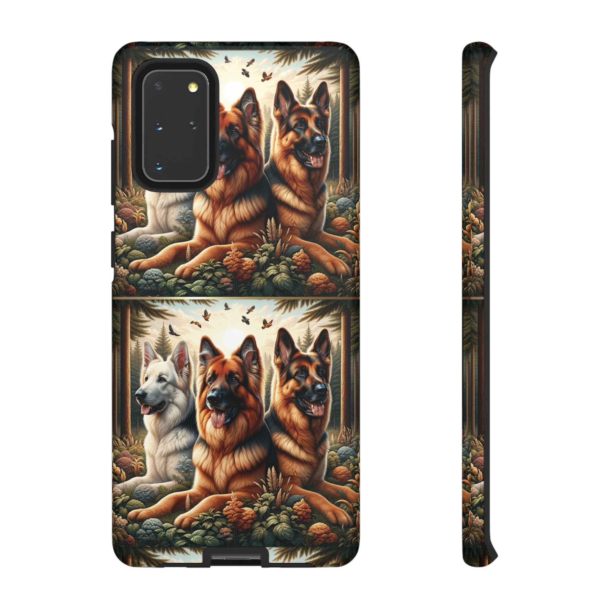 German Shepherd Phone Tough Case Floral Elegant Durable Dog Lover Devices iPhone 15, Samsung iPhone Samsung Accessory Gift for Her.